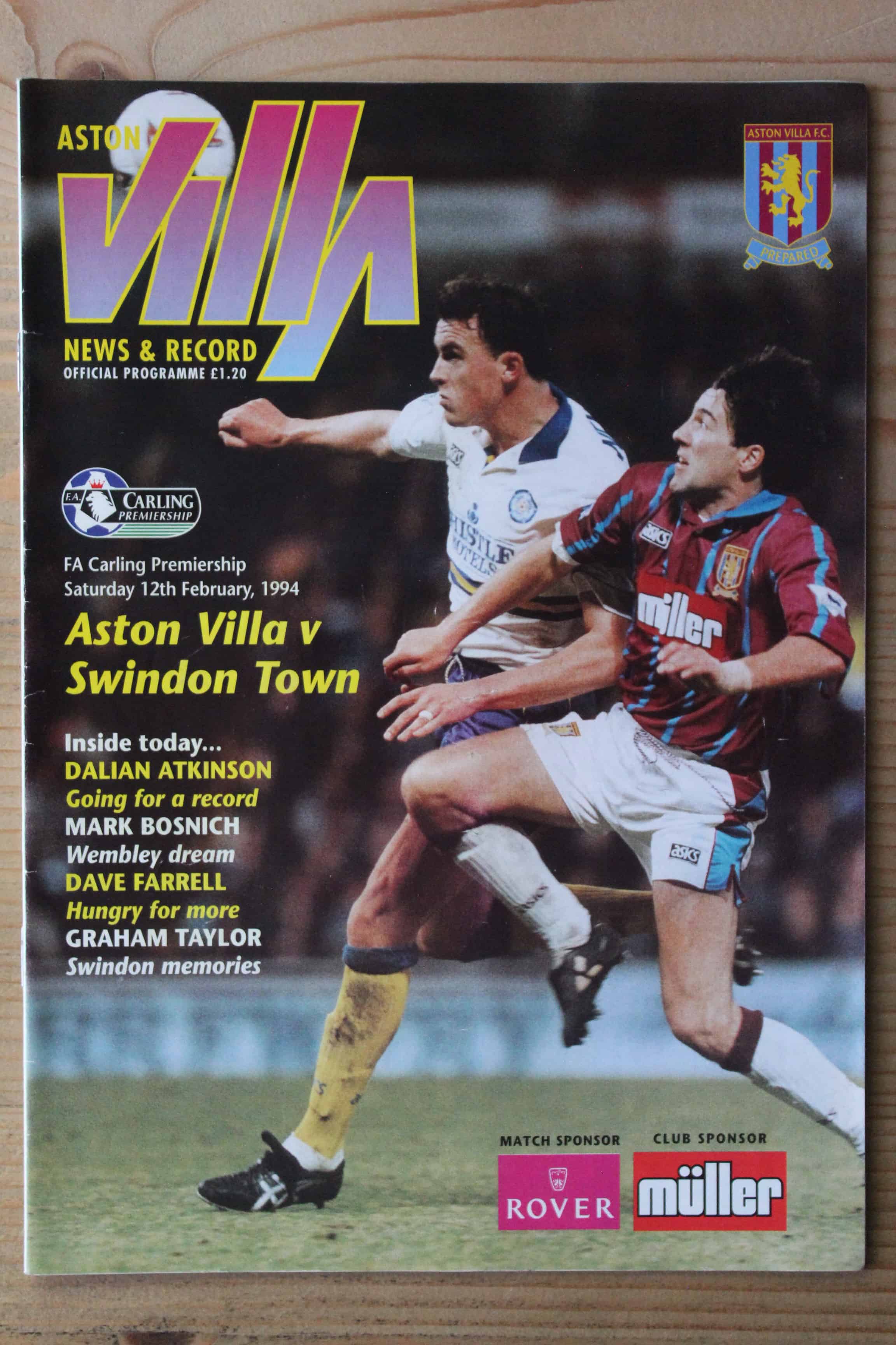 Aston Villa FC v Swindon Town FC