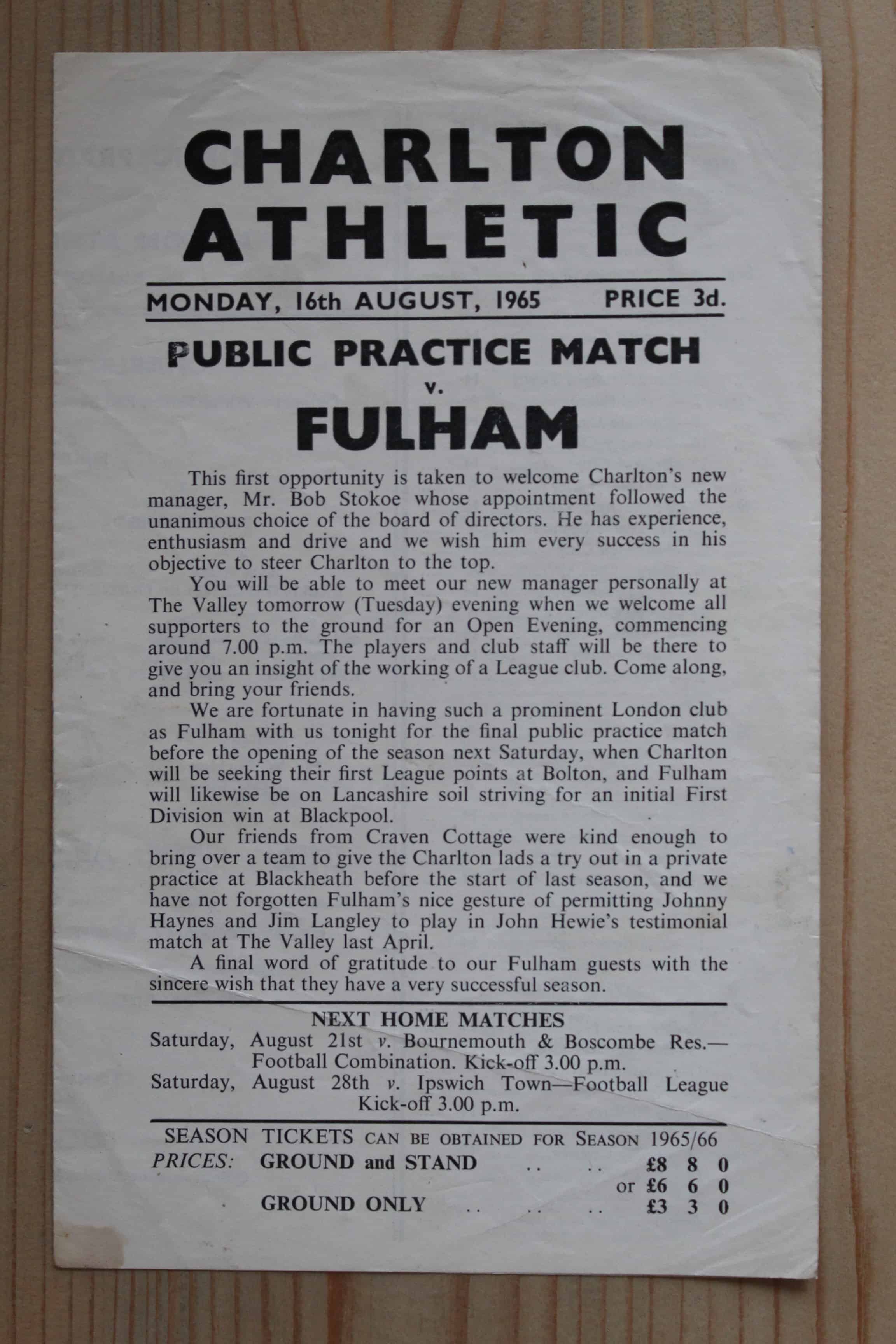 Charlton Athletic FC v Fulham FC