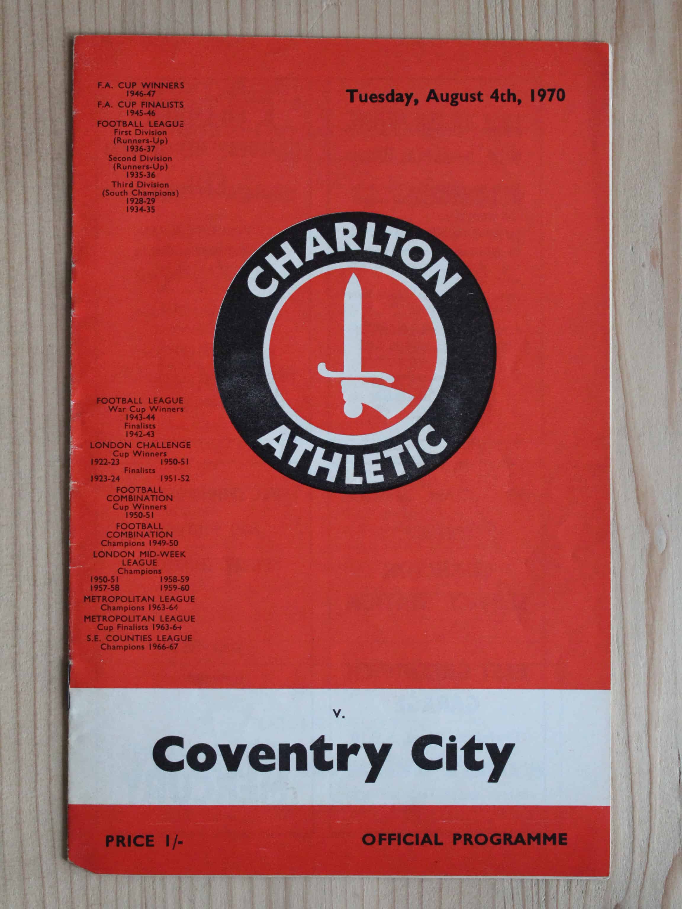 Charlton Athletic FC v Coventry City FC