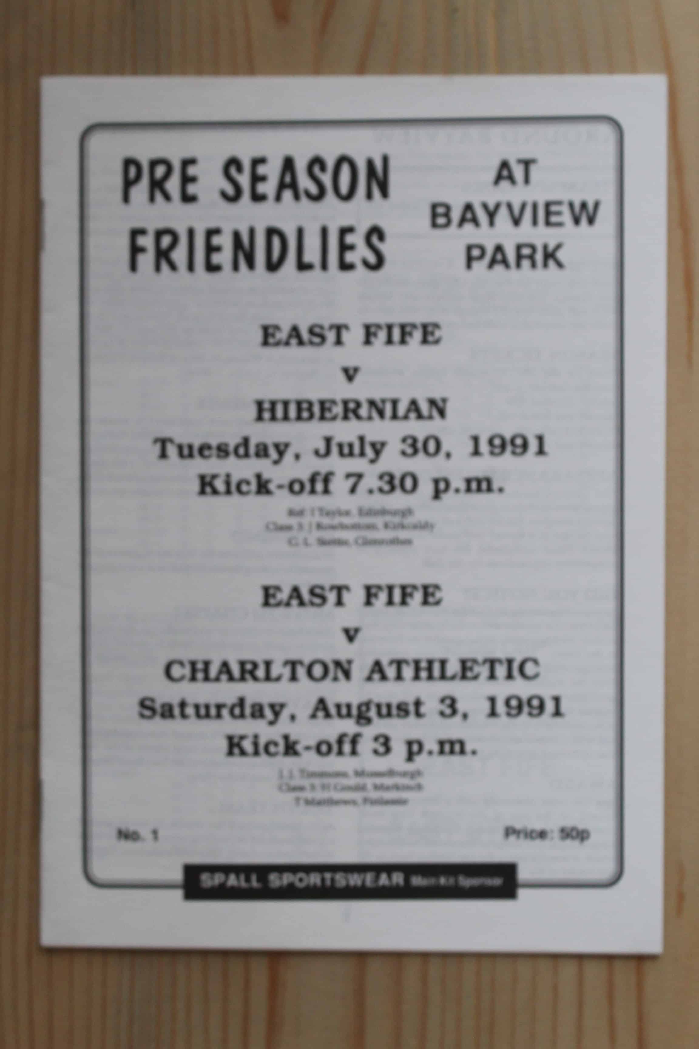 East Fife FC v Charlton Athletic FC