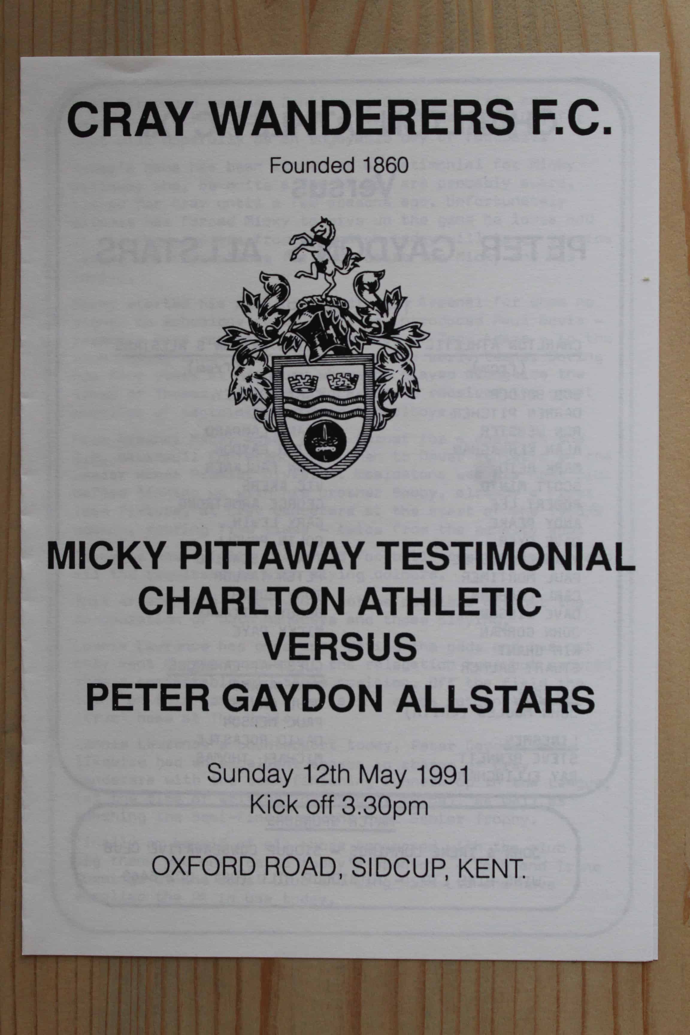 Charlton Athletic XI v Peter Gaydon All Stars