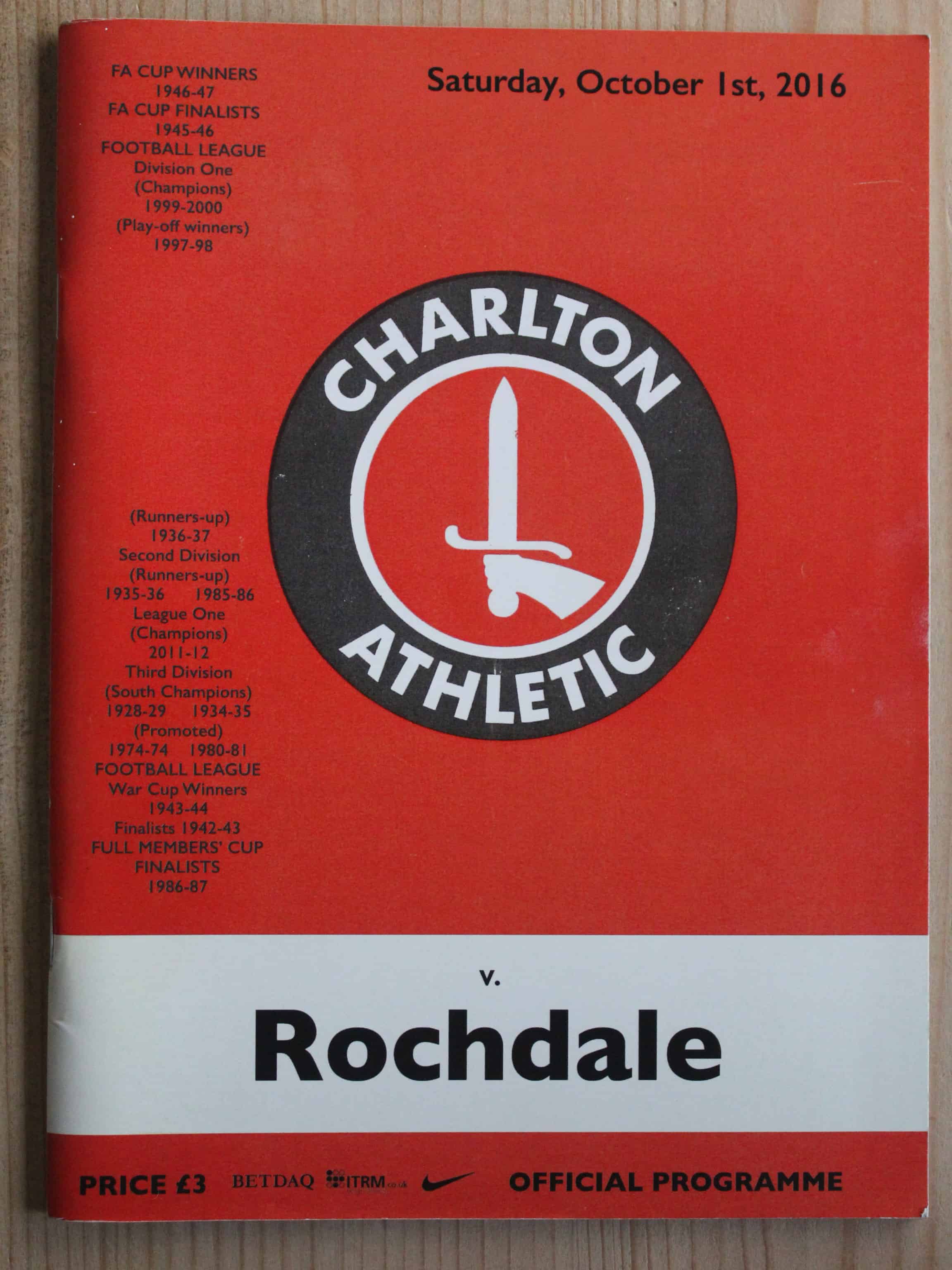 Charlton Athletic FC v Rochdale FC