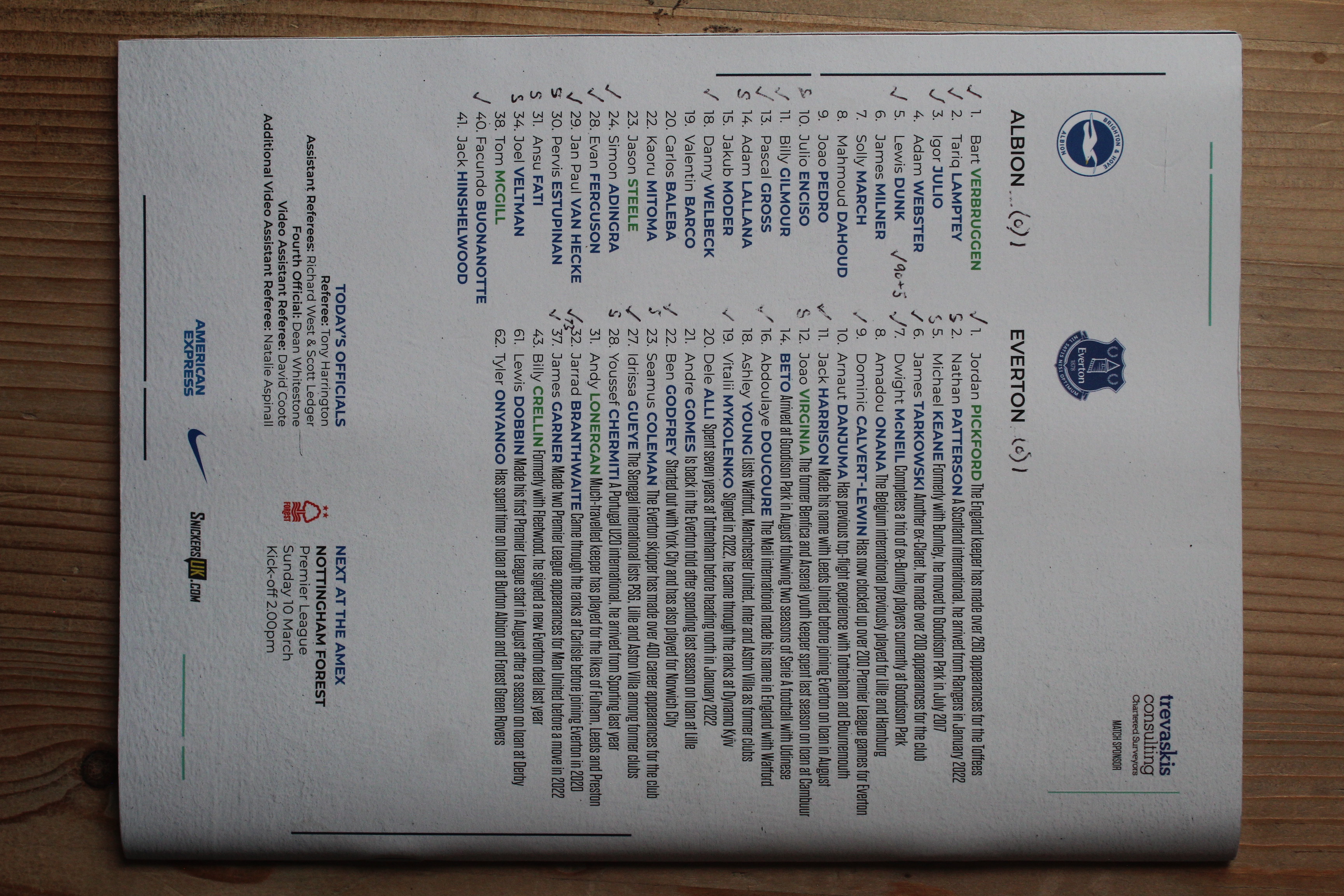 Brighton & Hove Albion FC v Everton FC