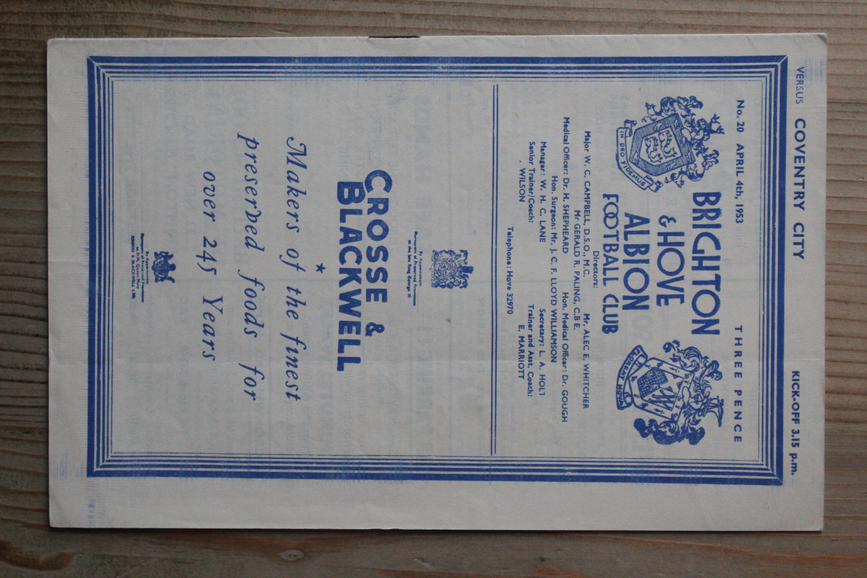 Brighton & Hove Albion FC v Coventry City FC