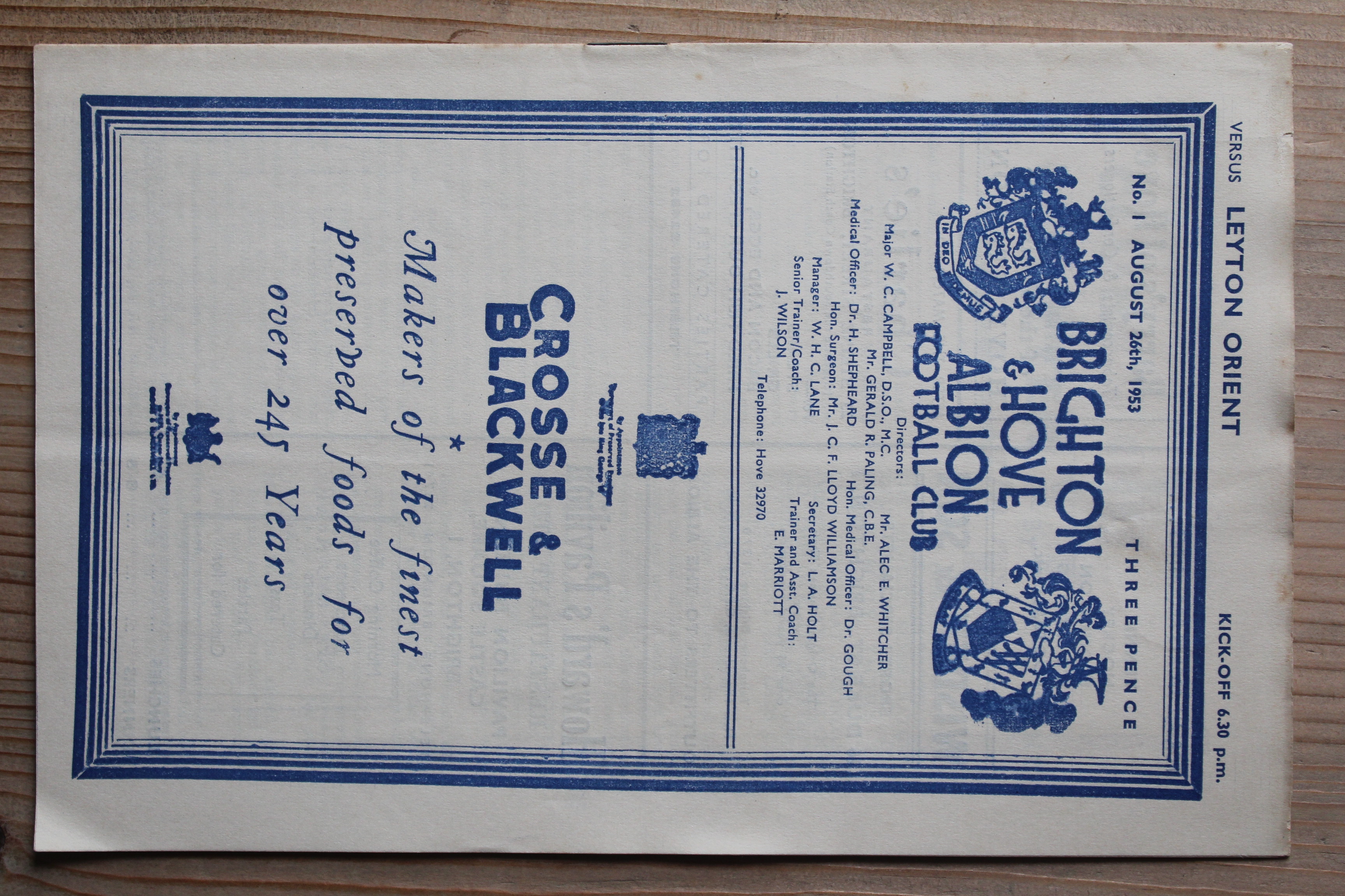 Brighton & Hove Albion FC v Leyton Orient FC