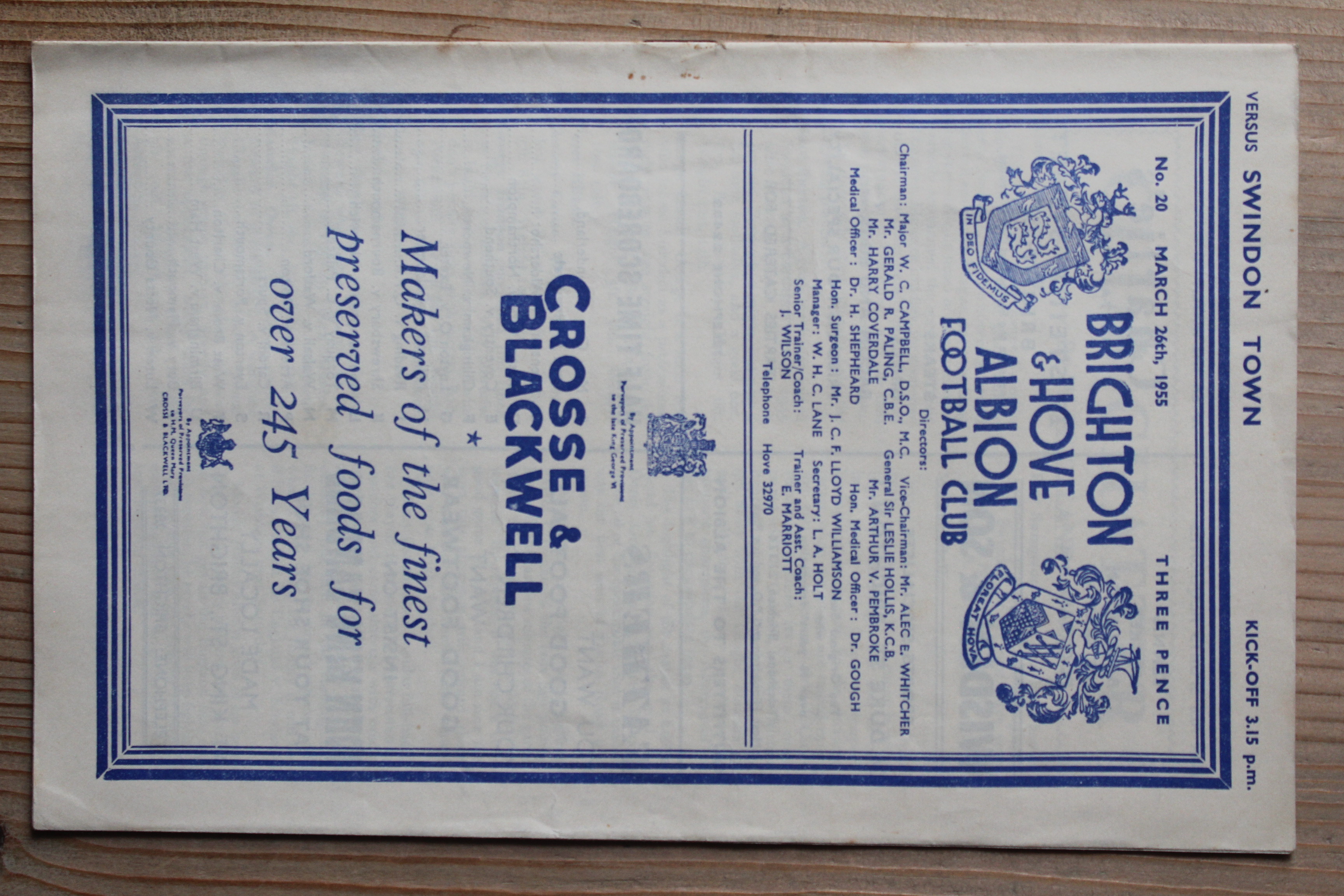 Brighton & Hove Albion FC v Swindon Town FC