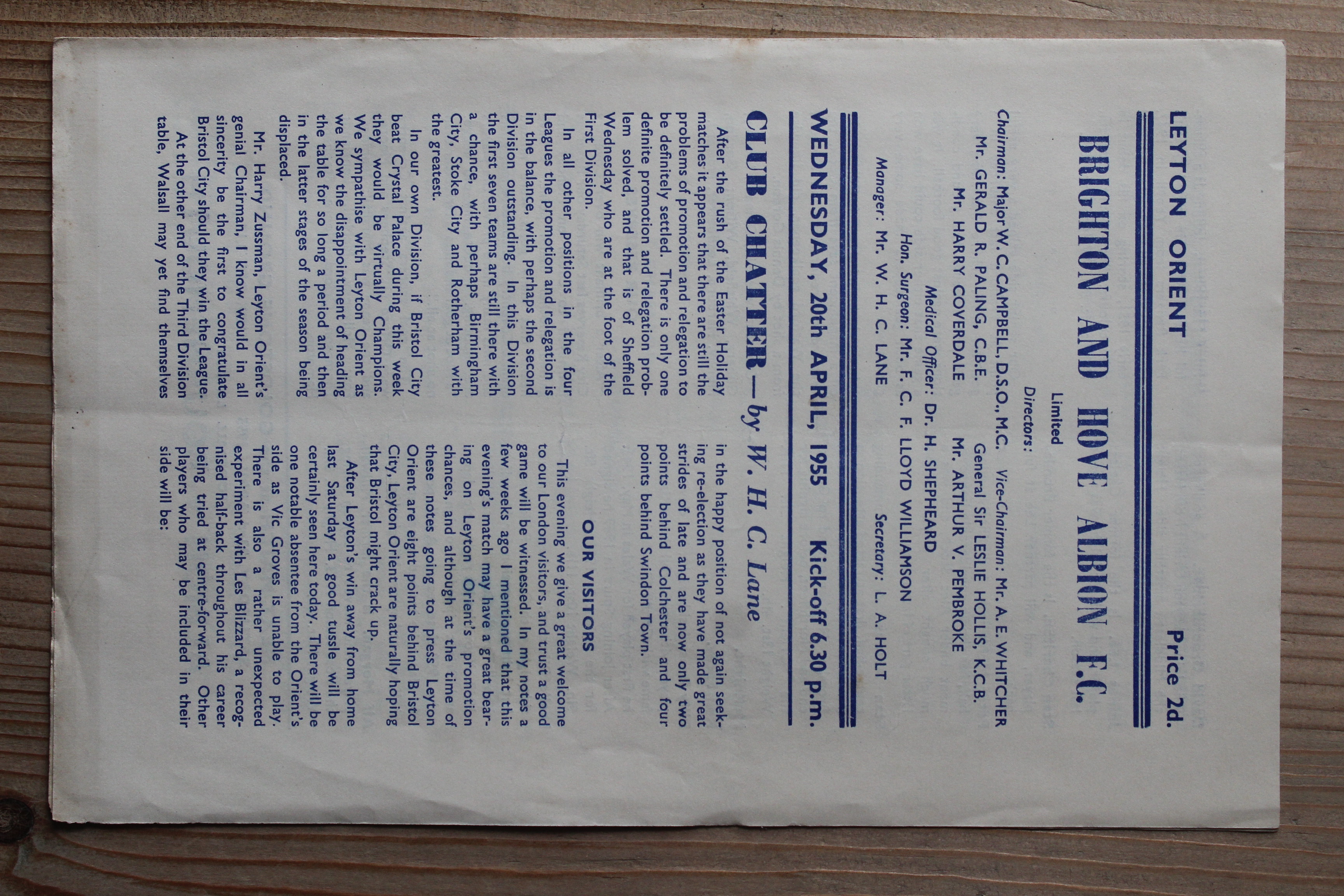 Brighton & Hove Albion FC v Leyton Orient FC