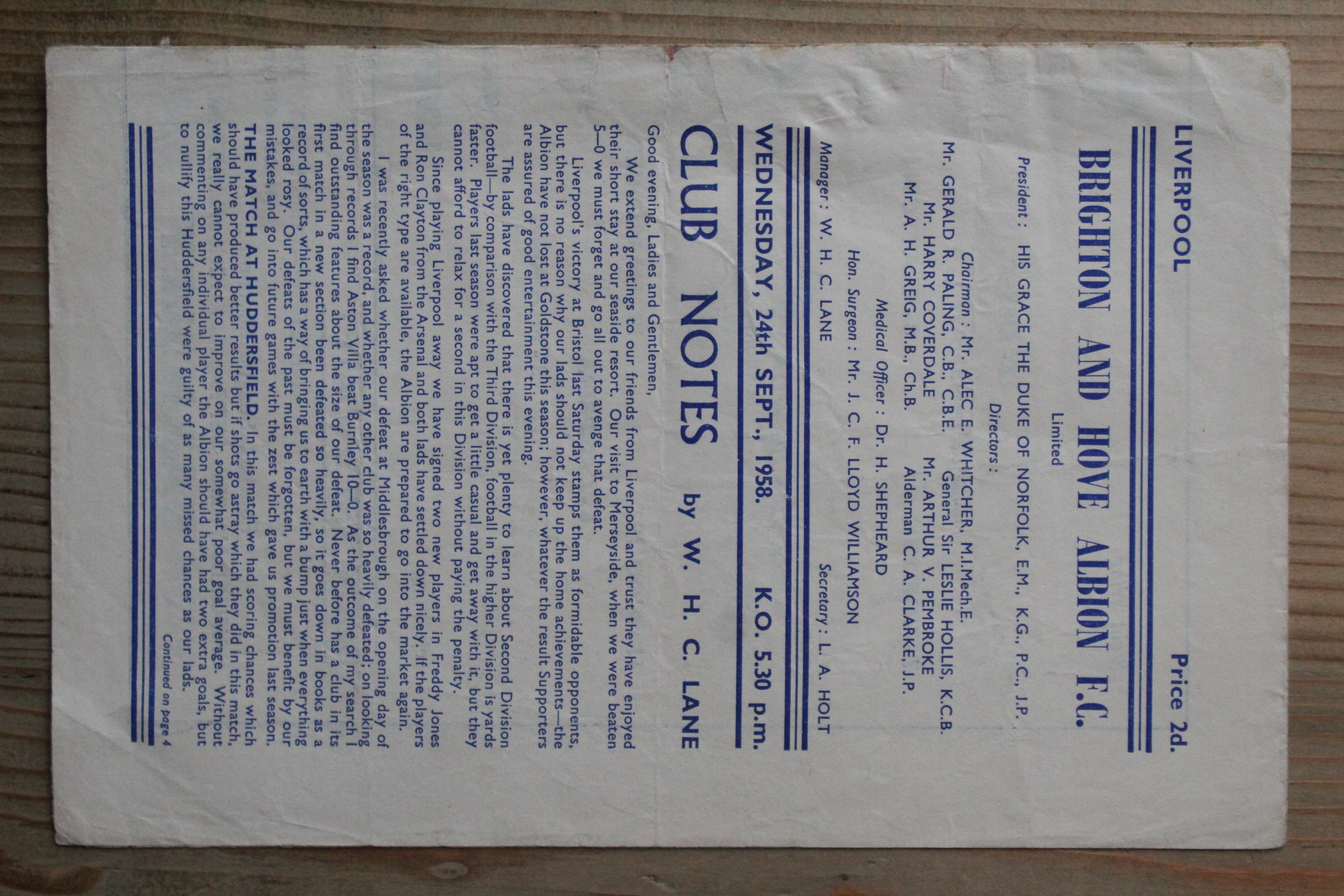 Brighton & Hove Albion FC v Liverpool FC