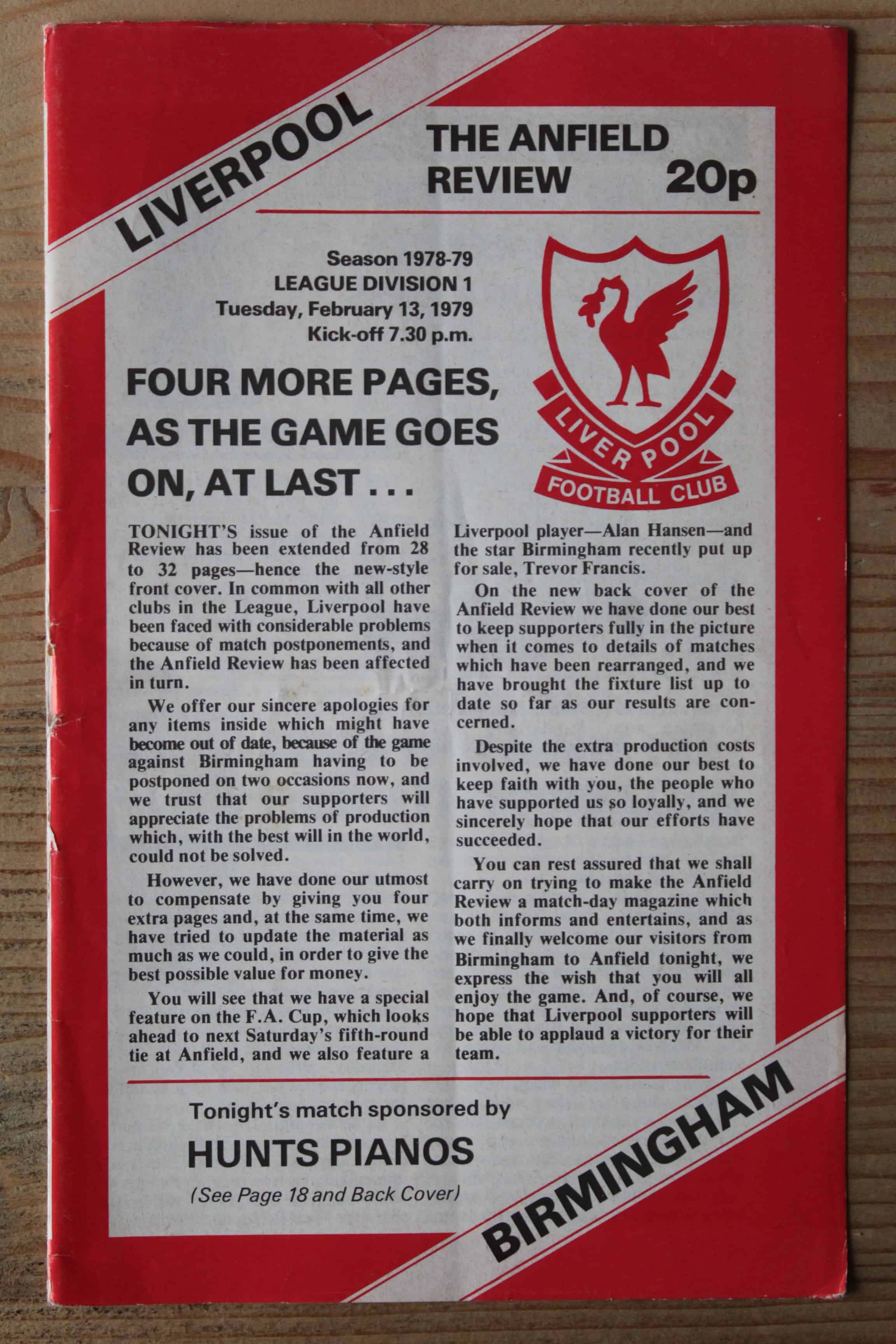 Liverpool FC v Birmingham City FC