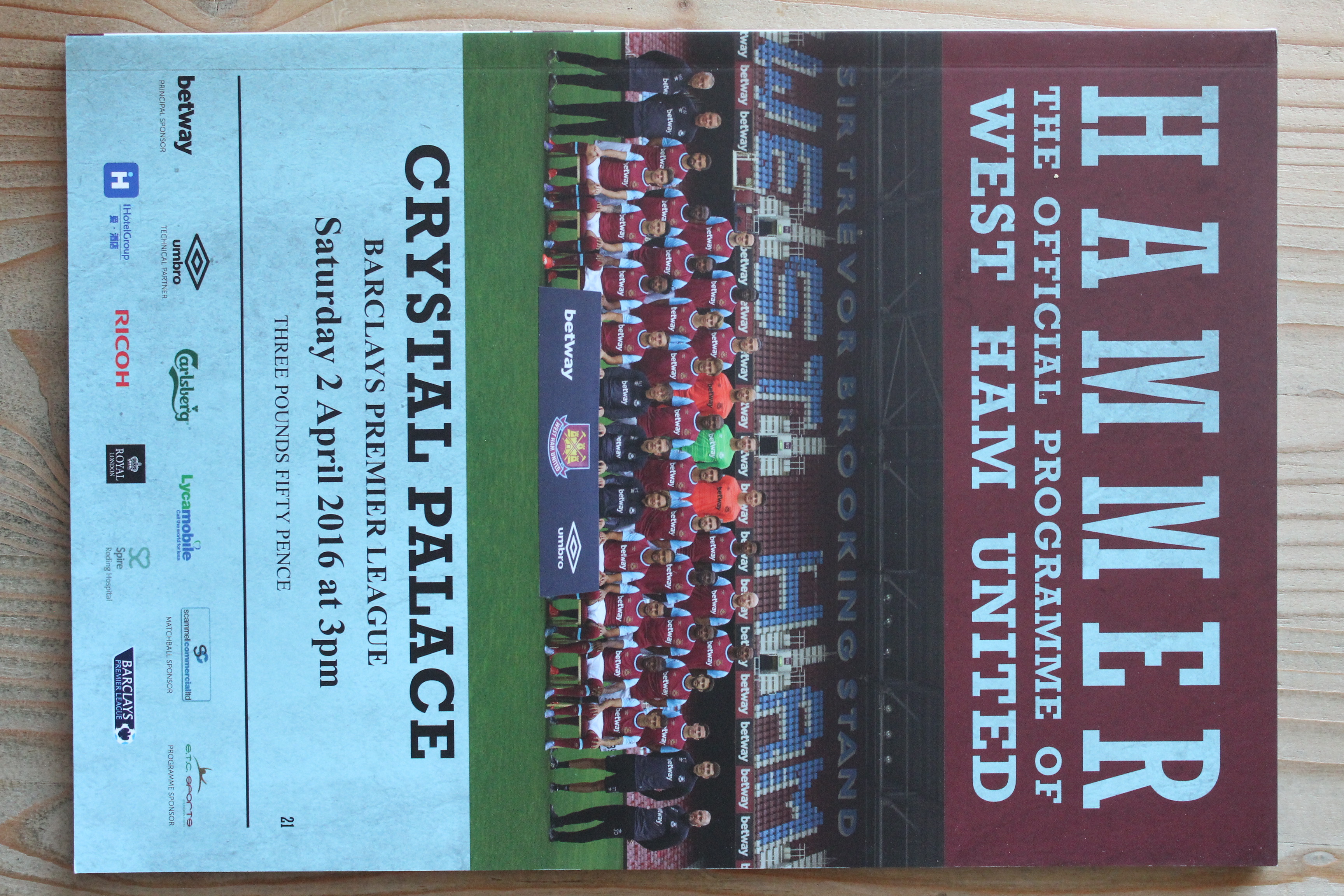 West Ham United FC v Crystal Palace FC
