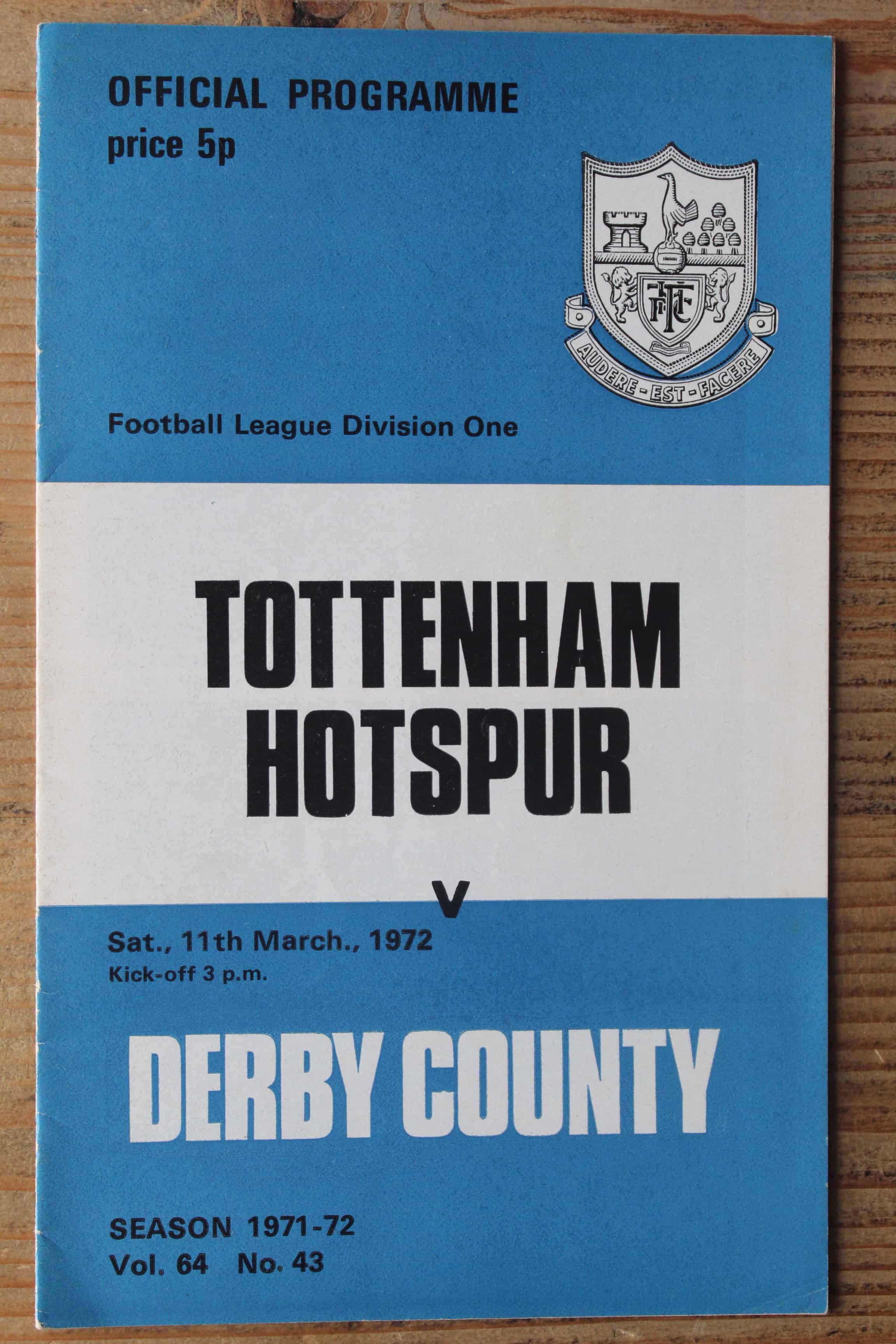 Tottenham Hotspur FC v Derby County FC