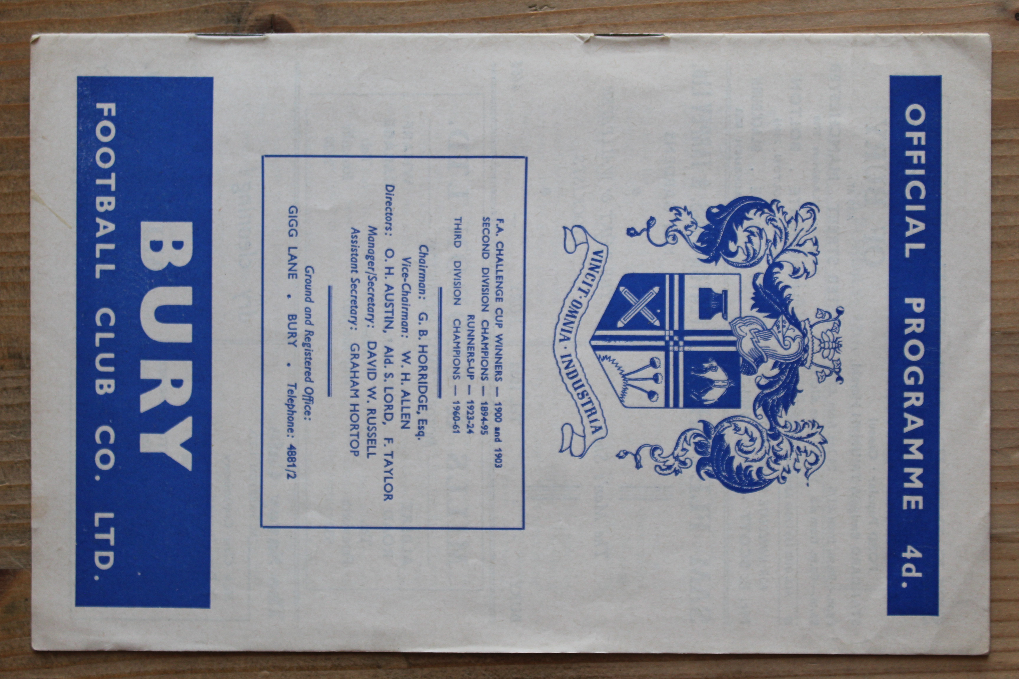 Bury FC v Brighton & Hove Albion FC
