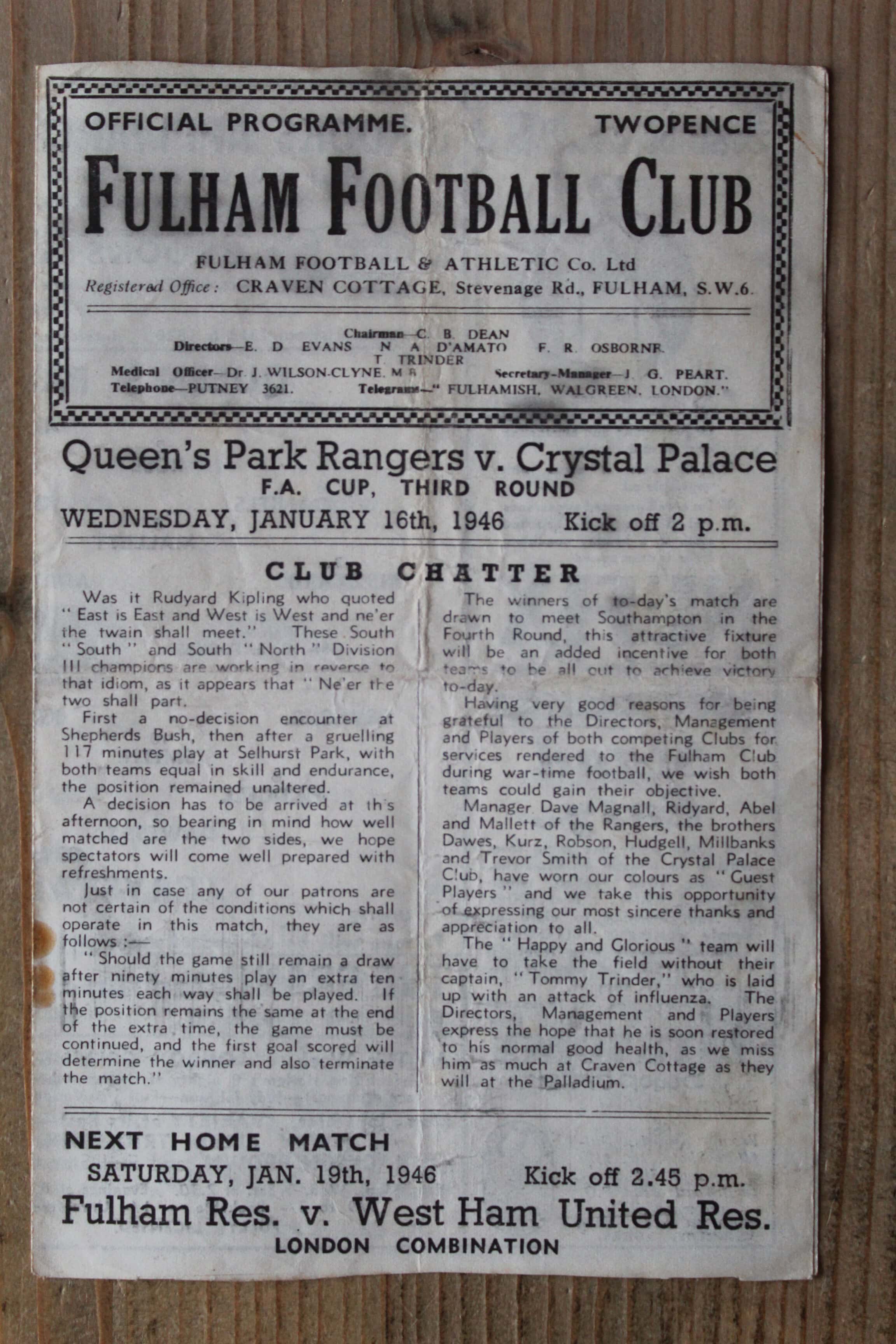 Fulham FC v Crystal Palace FC