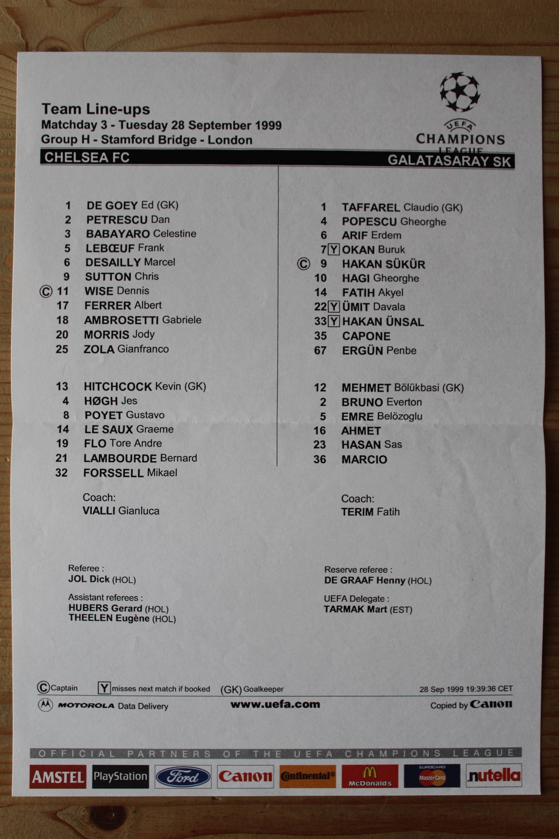 Chelsea FC v Galatasaray SK