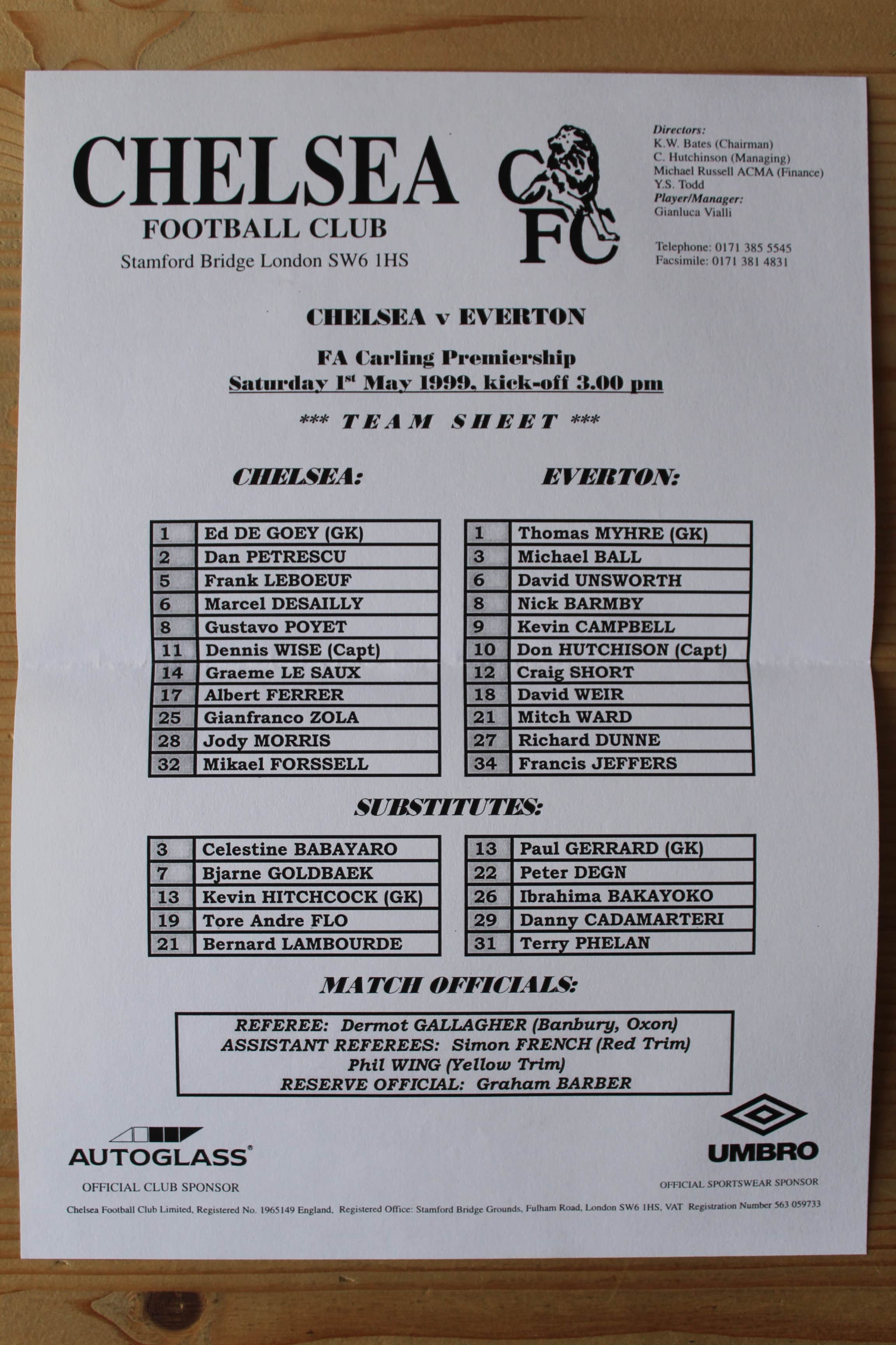 Chelsea FC v Everton FC