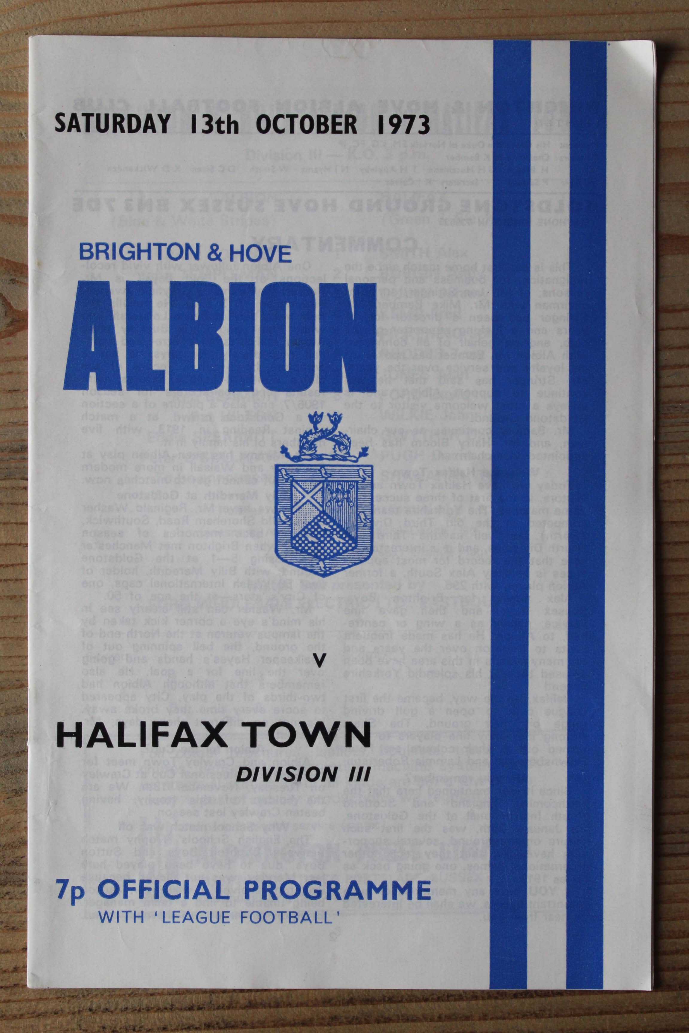 Brighton & Hove Albion FC v Halifax Town A.F.C