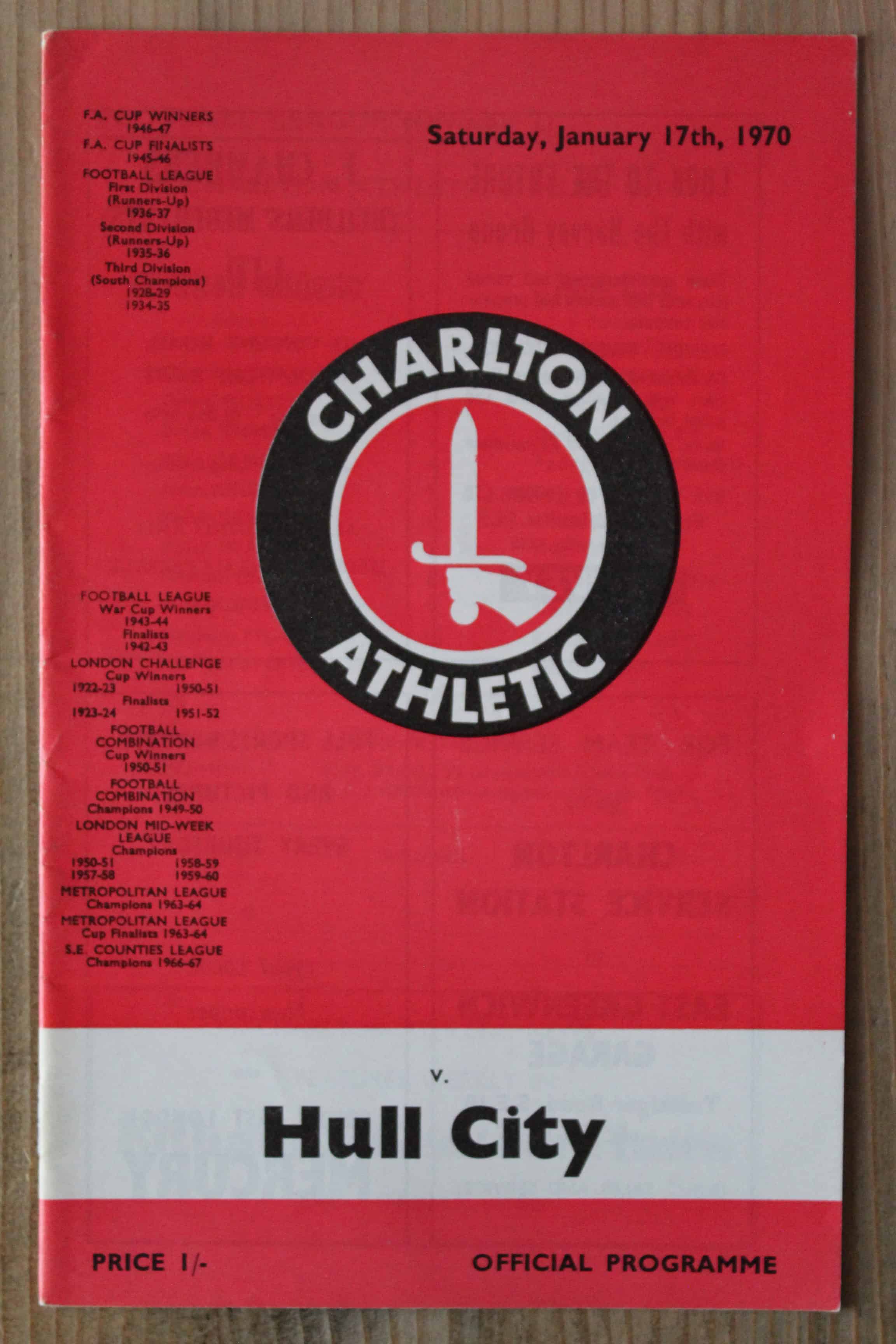 Charlton Athletic FC v Hull City FC