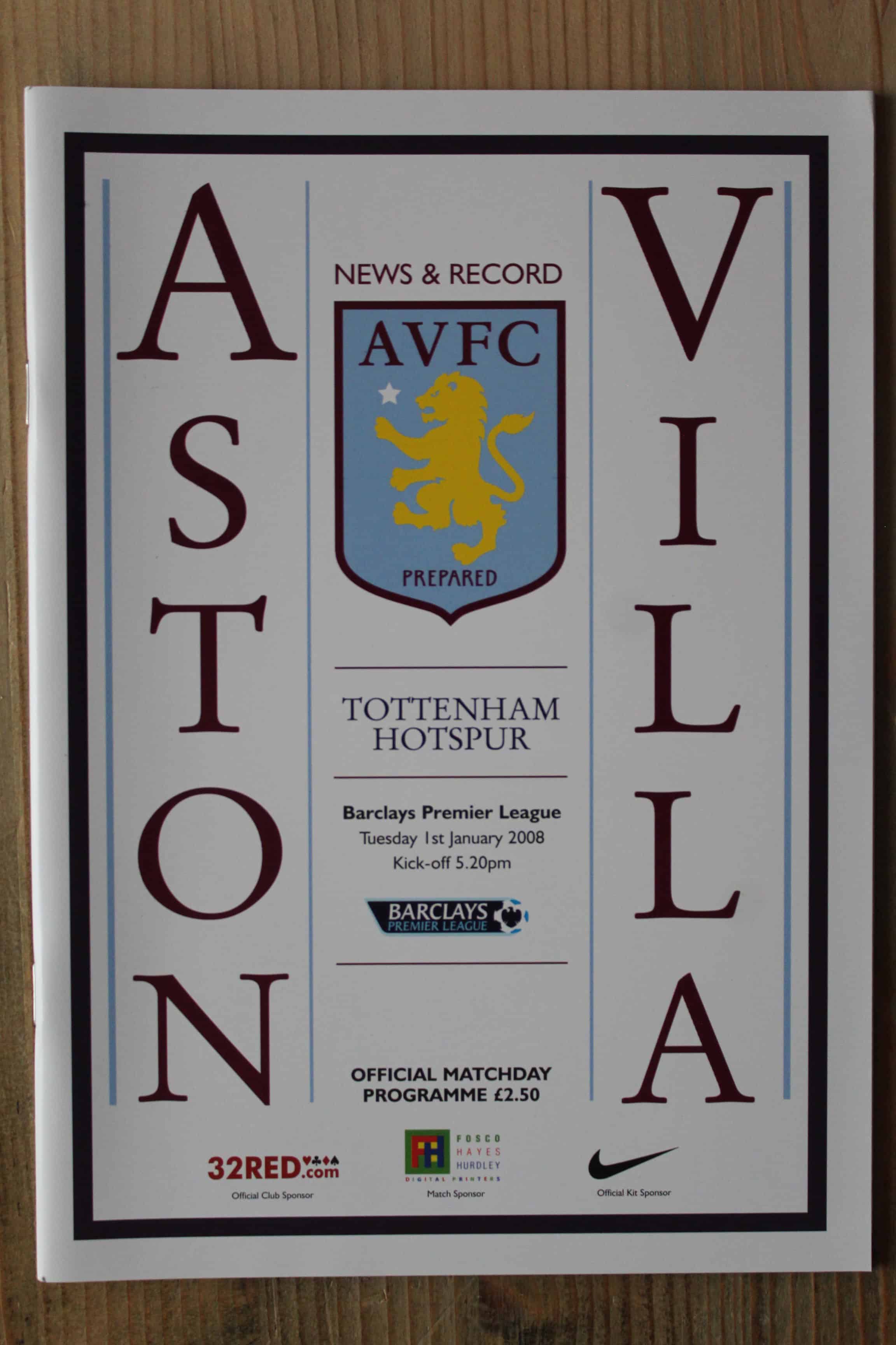 Aston Villa FC v Tottenham Hotspur FC