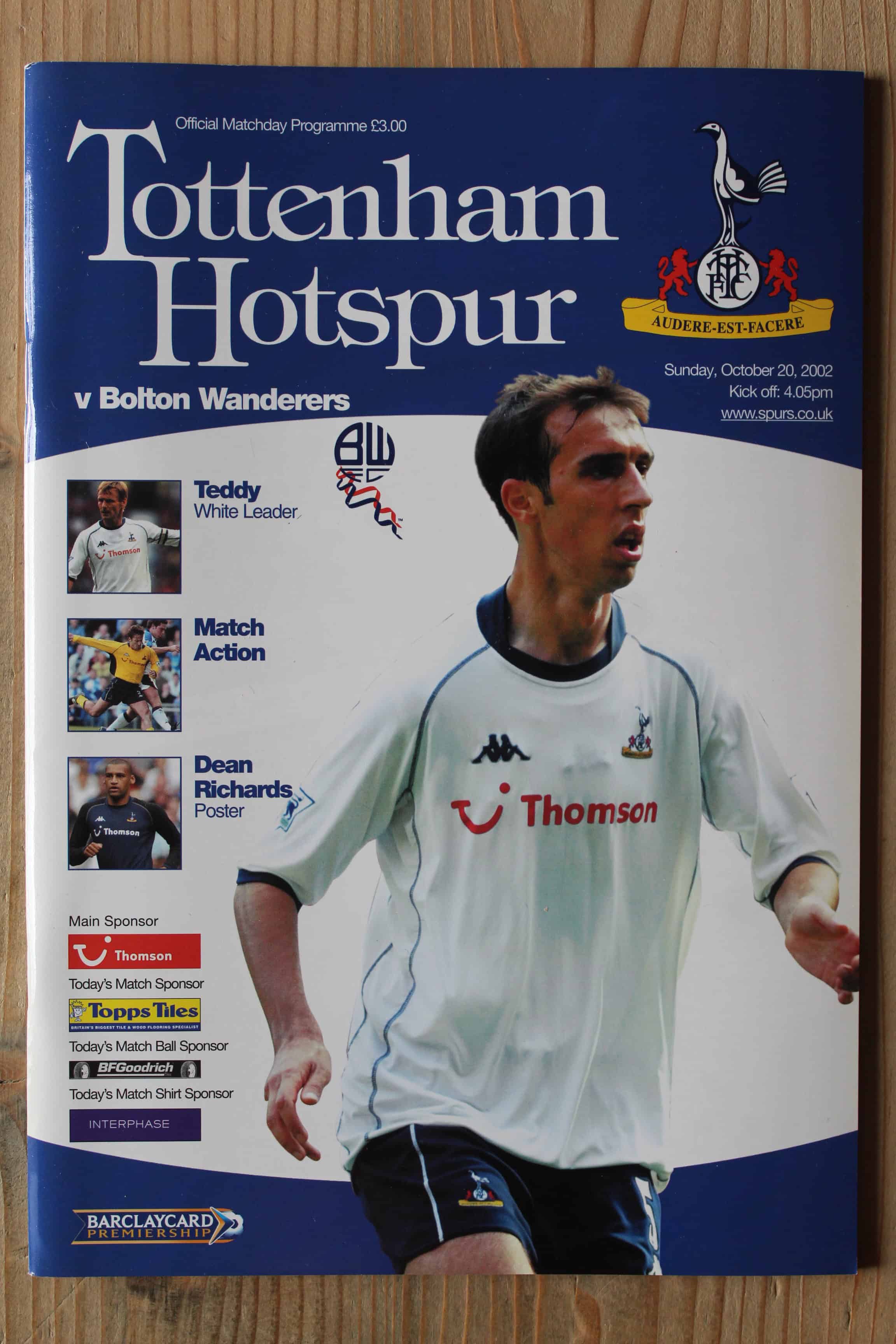 Tottenham Hotspur FC v Bolton Wanderers FC