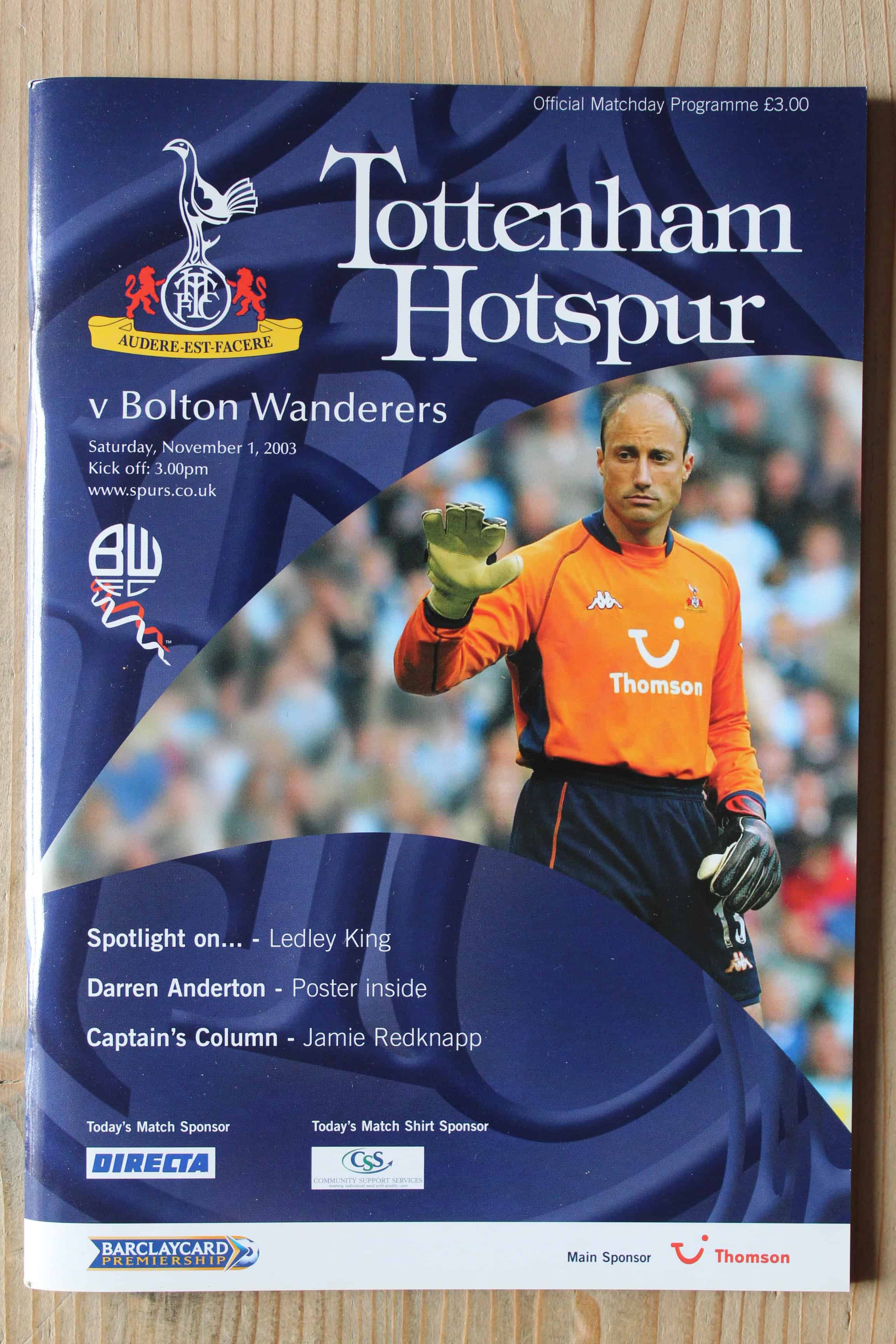 Tottenham Hotspur FC v Bolton Wanderers FC