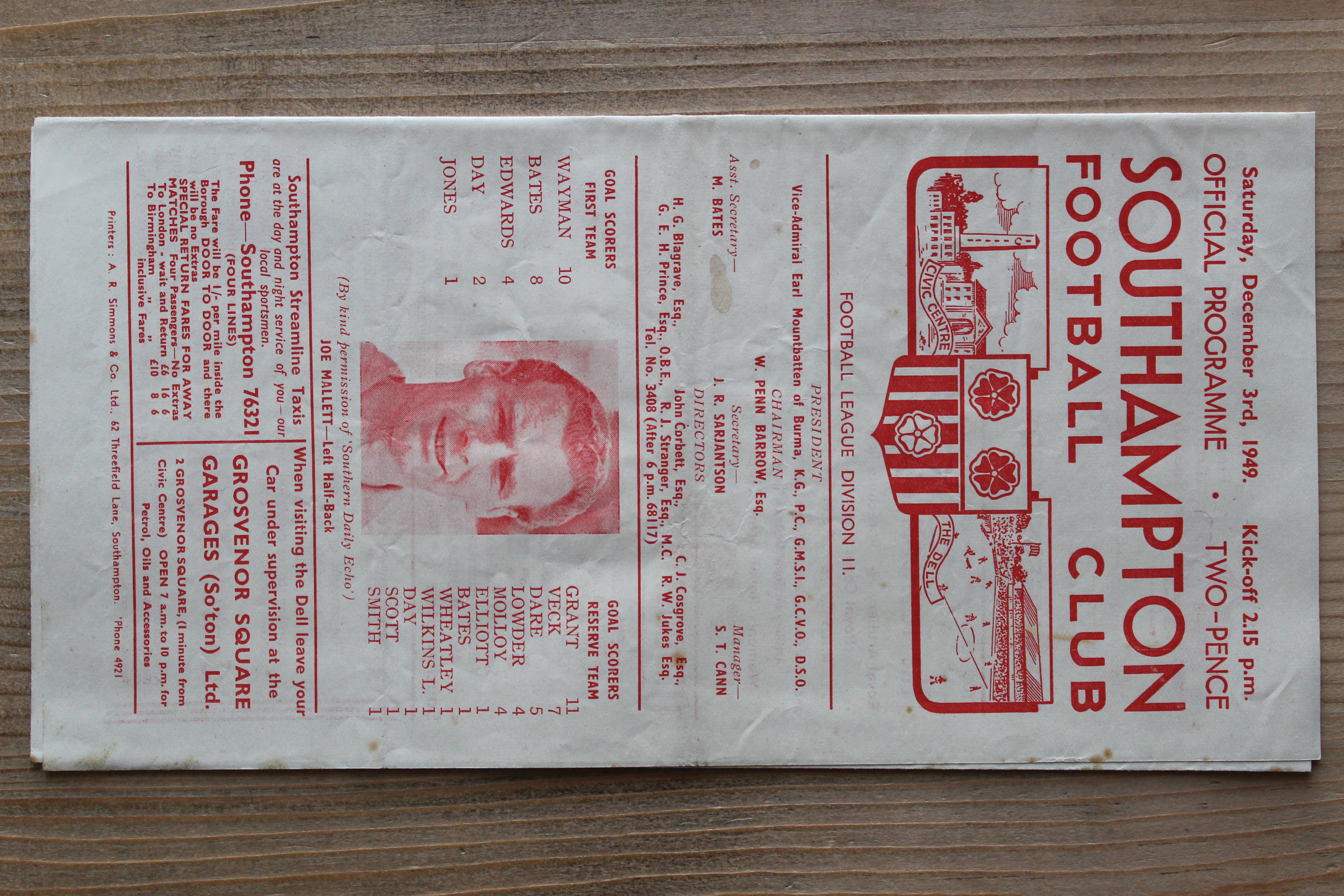Southampton FC v Bradford Park Avenue