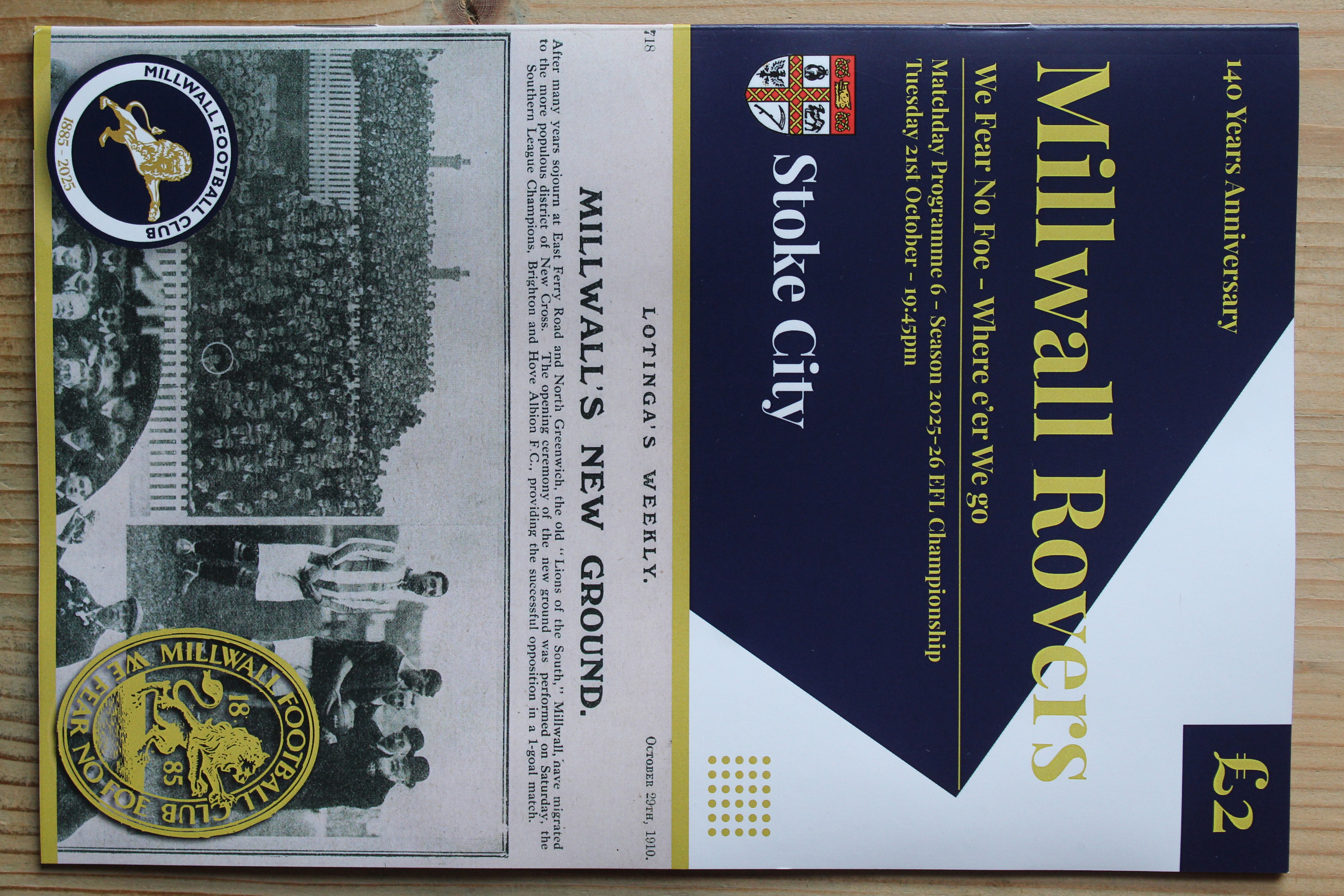 Millwall FC v Stoke City FC