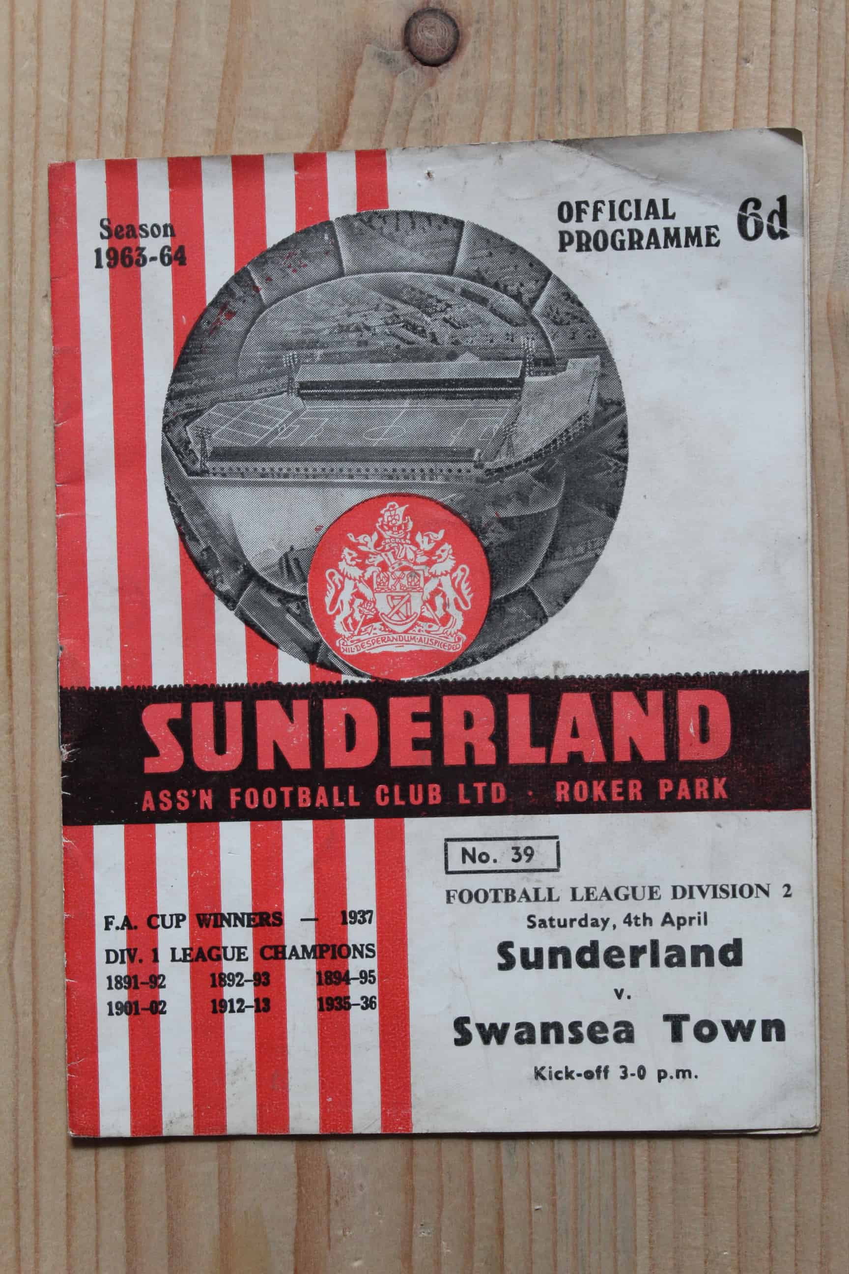 Sunderland FC v Swansea Town