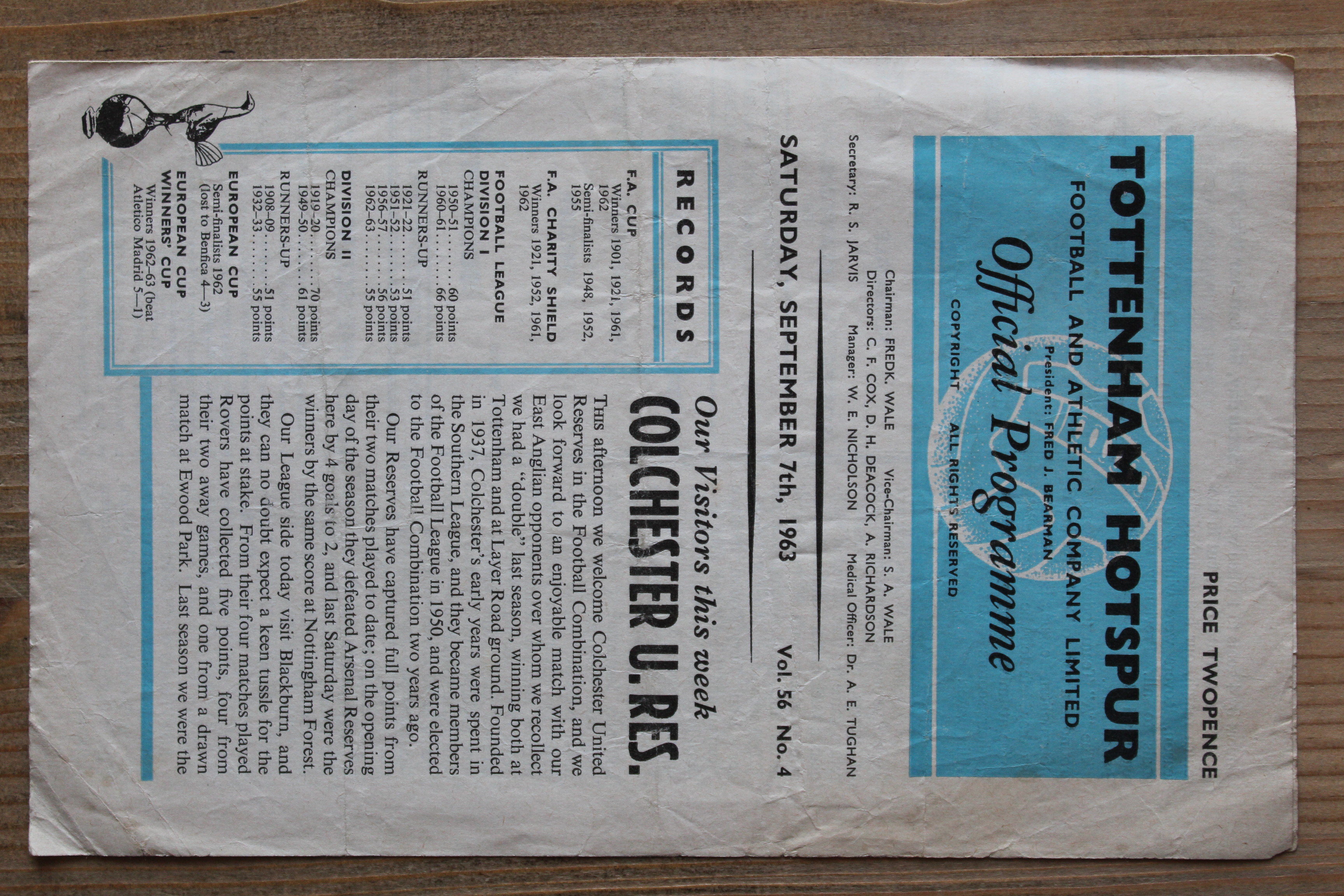 Tottenham Hotspur (Res) v Colchester United (Res)