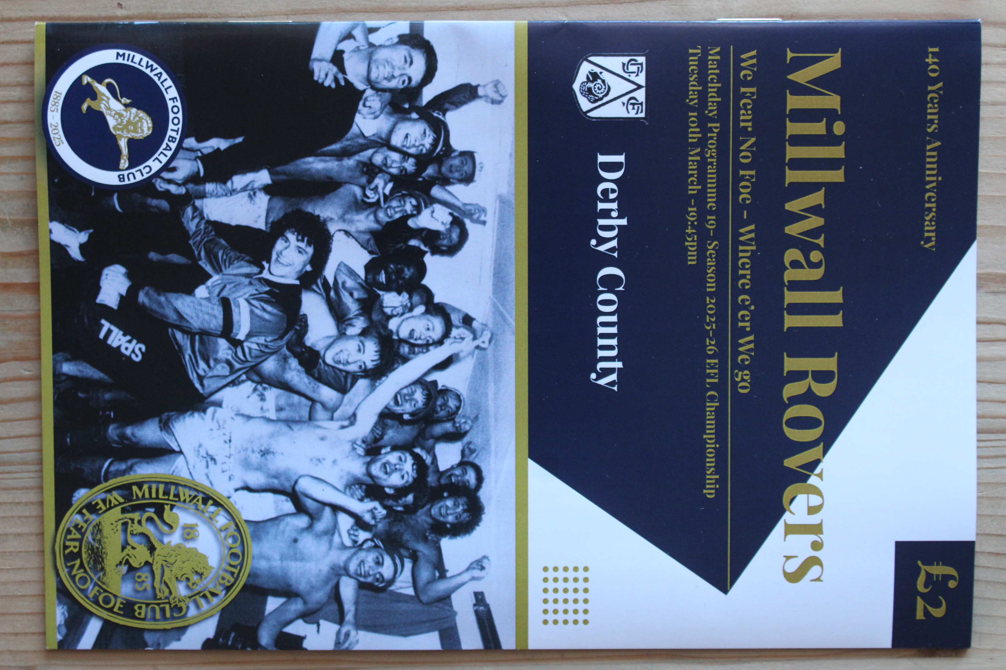 Millwall FC v Derby County FC