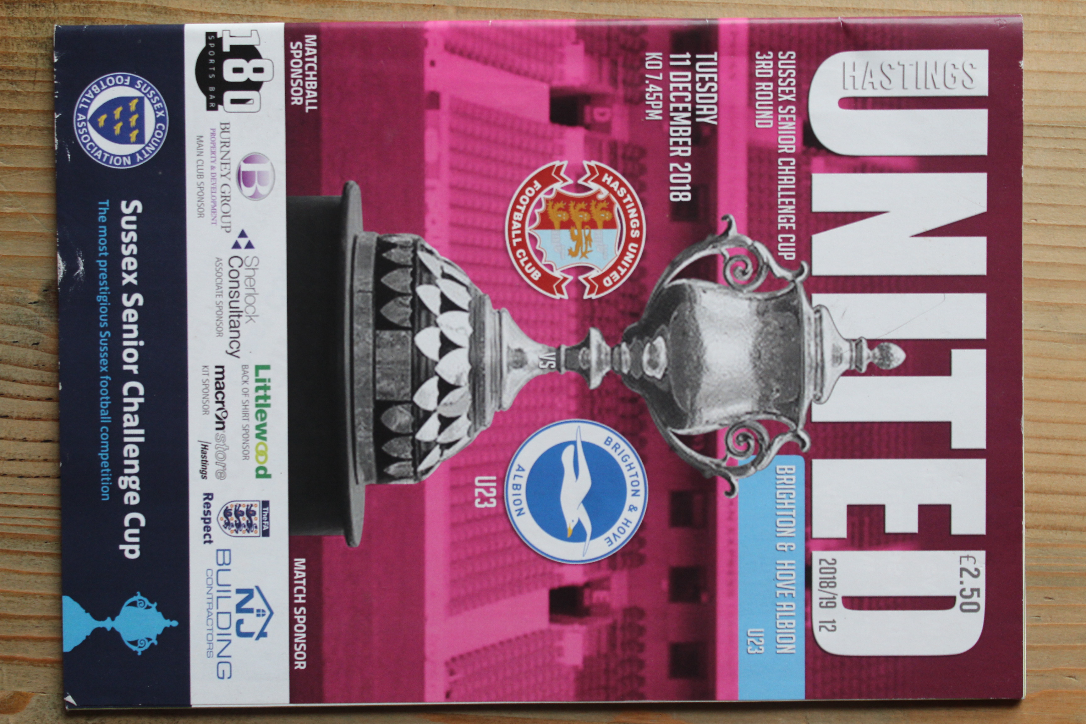 Hastings United v Brighton & Hove Albion (U23`s)