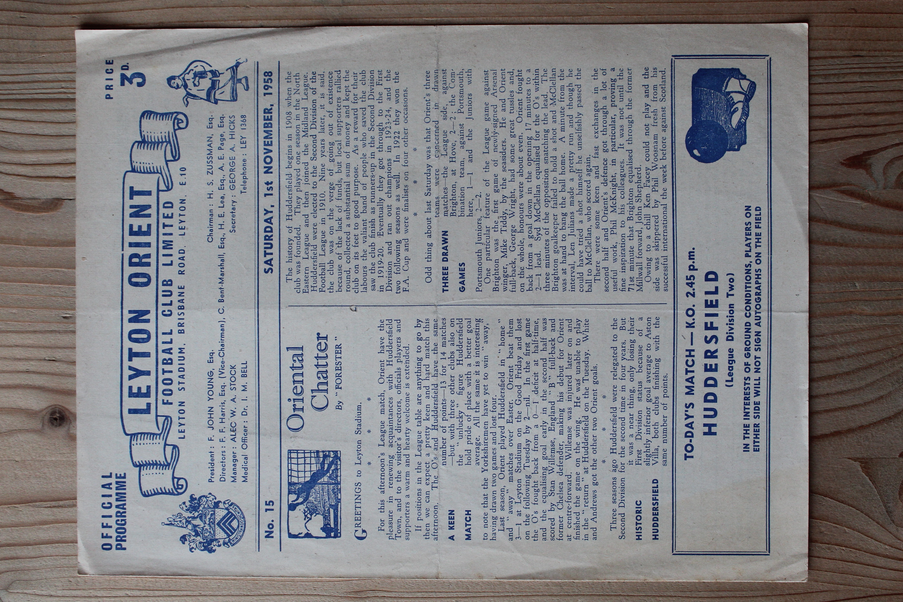 Leyton Orient FC v Huddersfield Town FC