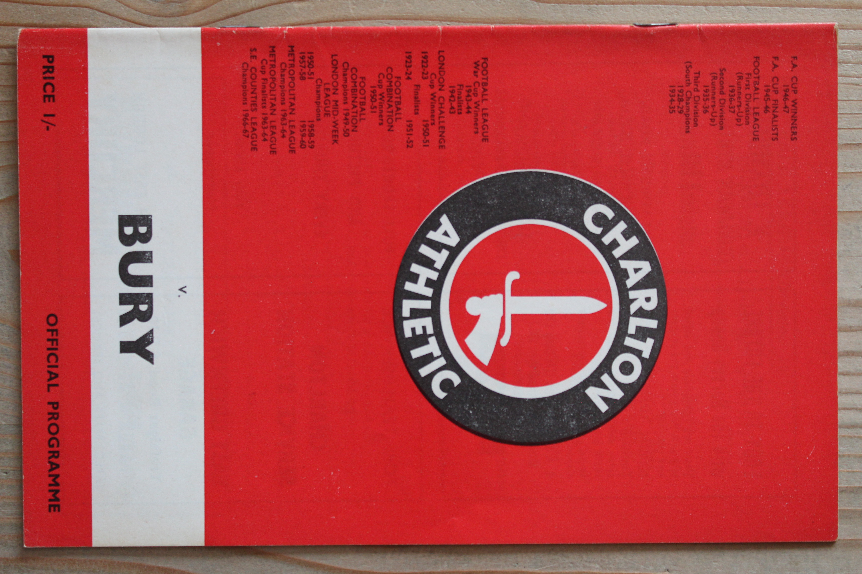 Charlton Athletic FC v Bury FC