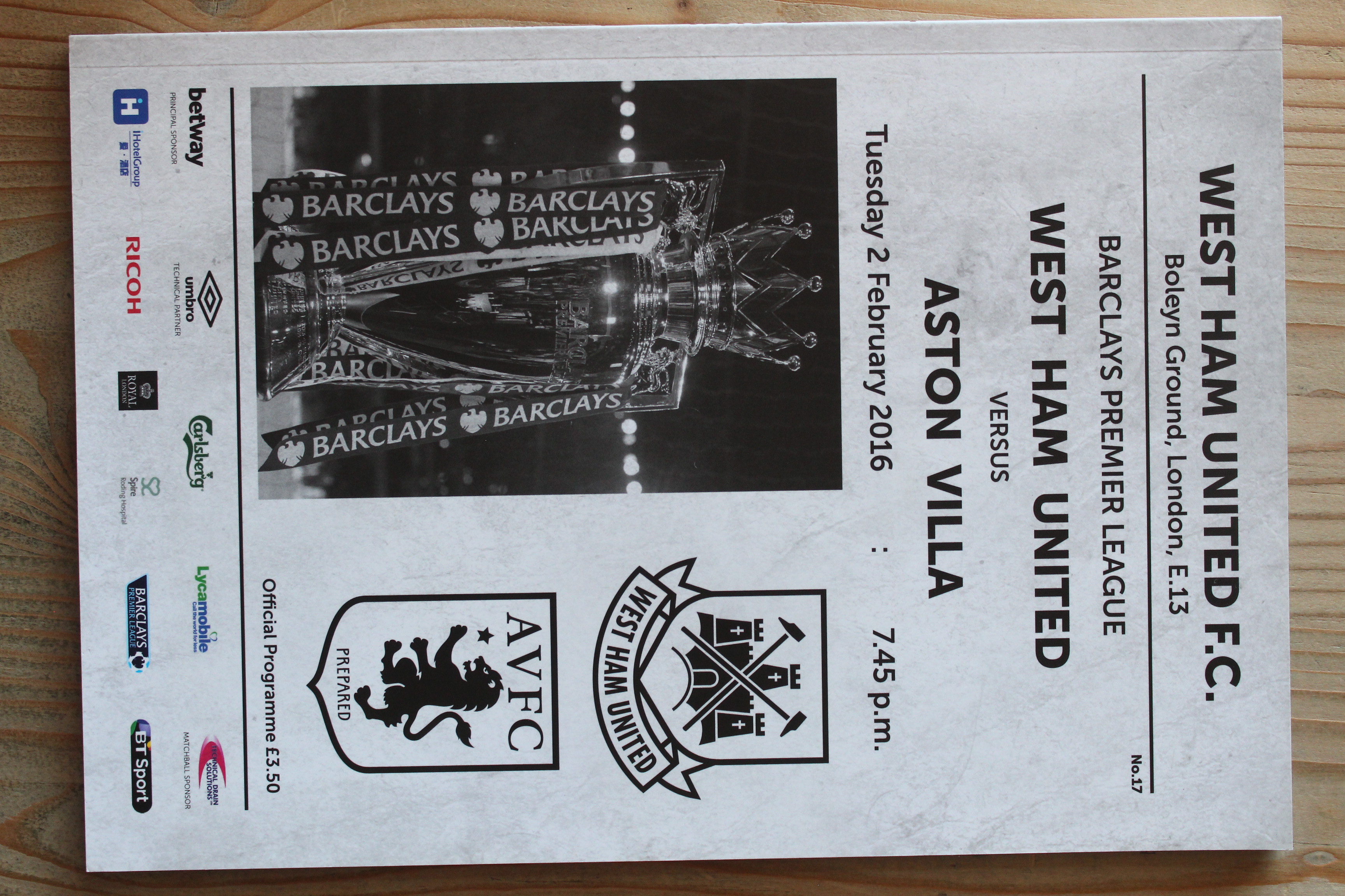 West Ham United FC v Aston Villa FC