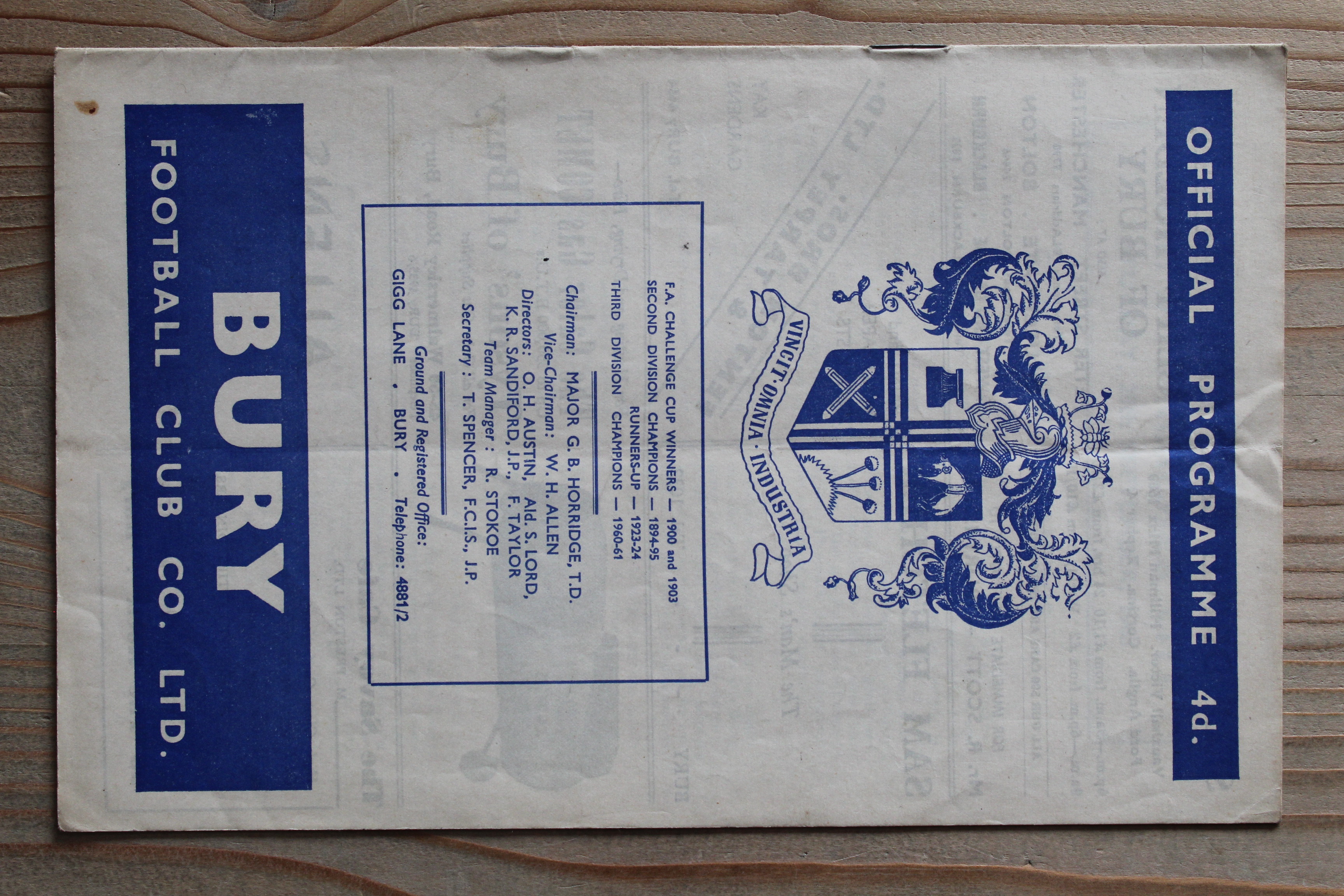 Bury FC v Manchester City FC