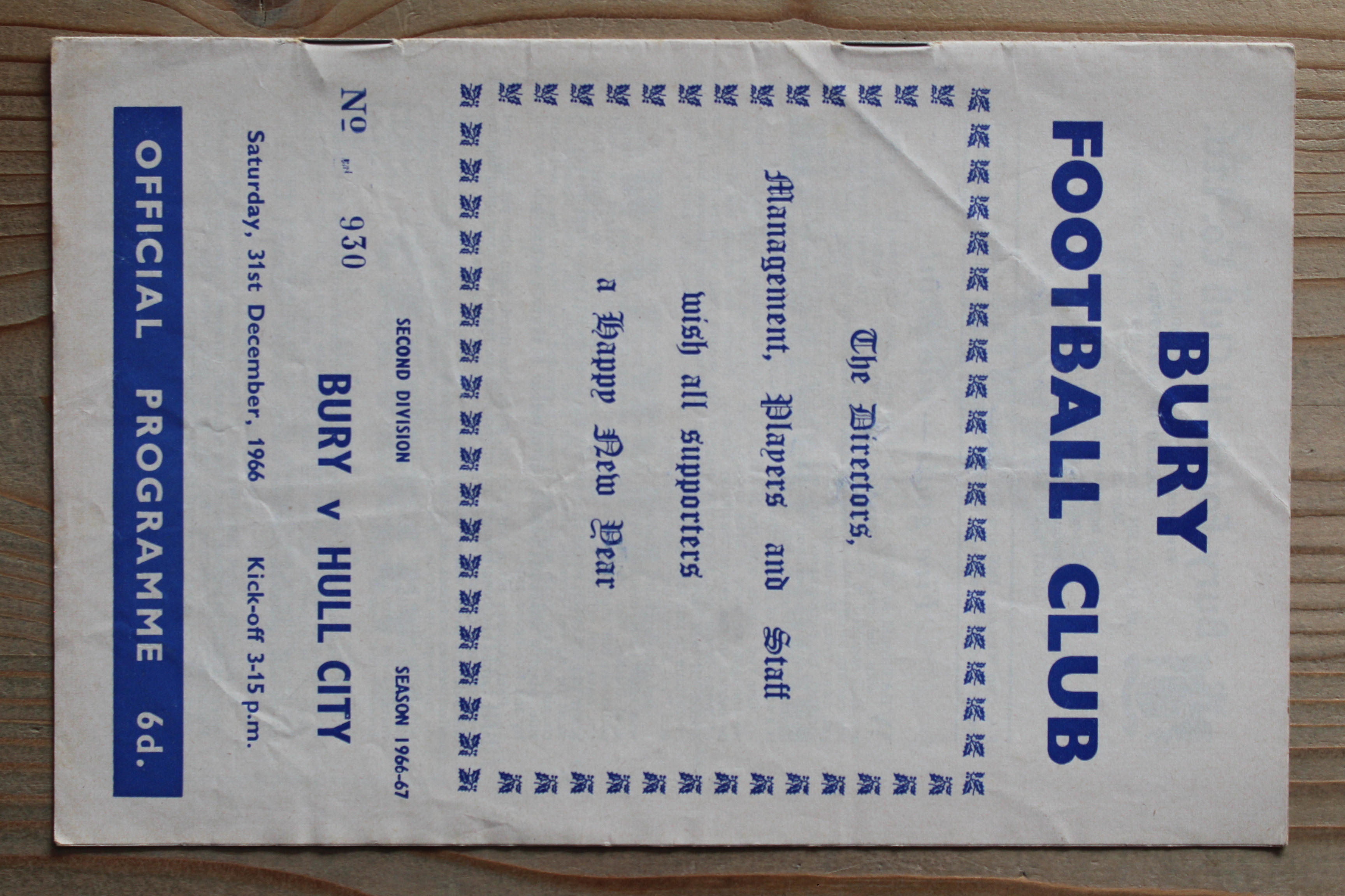 Bury FC v Hull City FC