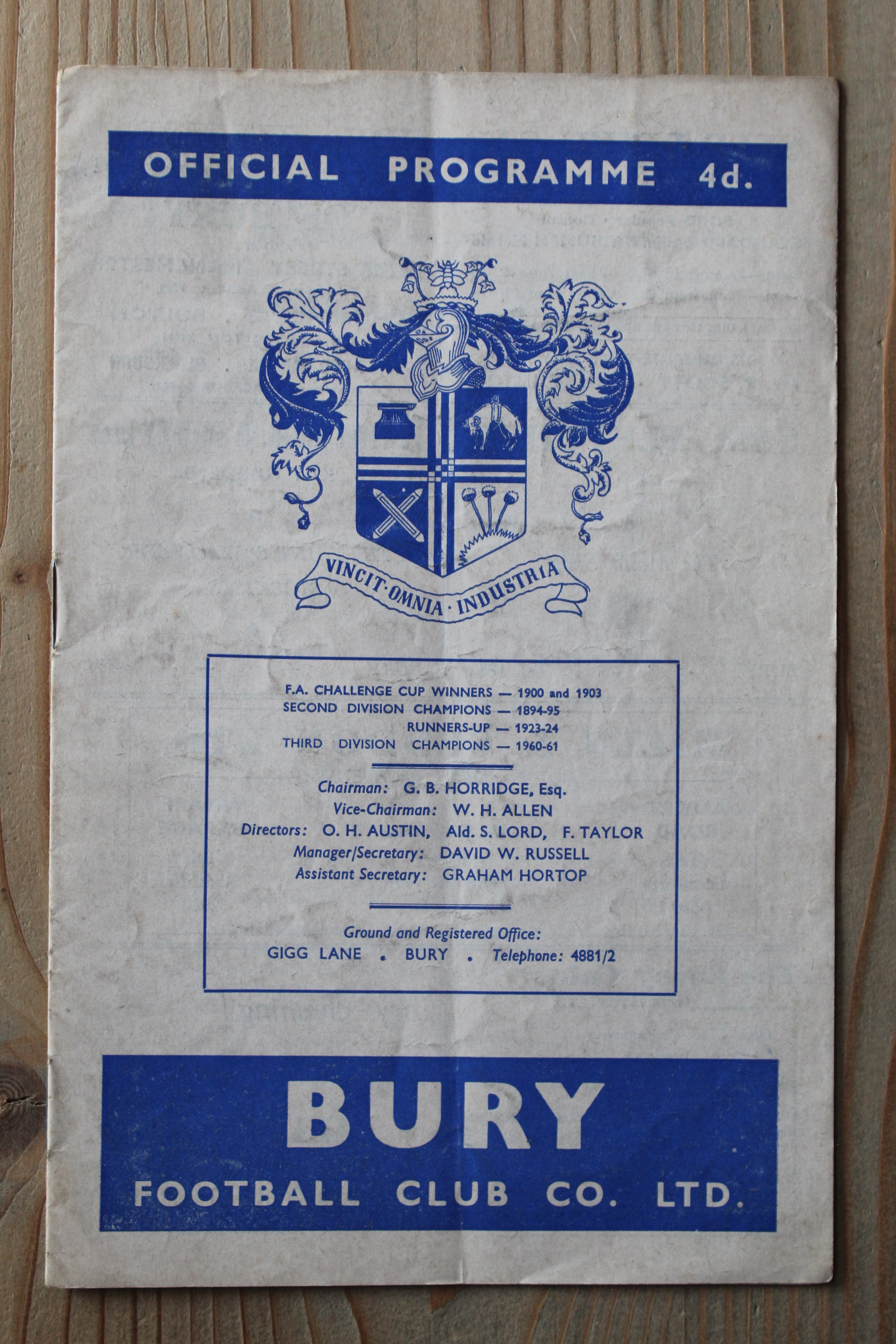 Bury FC v Brighton & Hove Albion FC