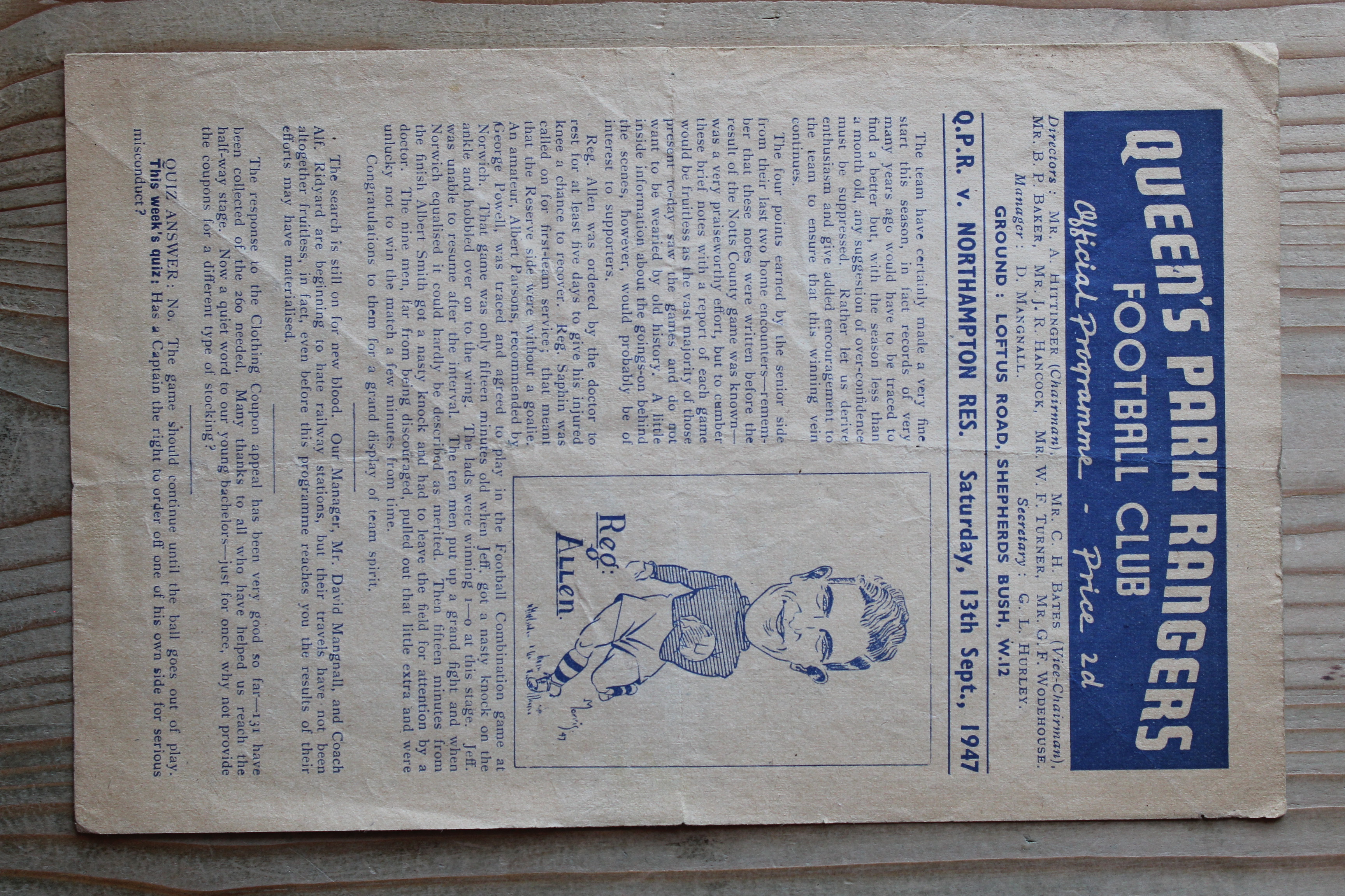 Queens Park Rangers FC v Northampton Town (Res)