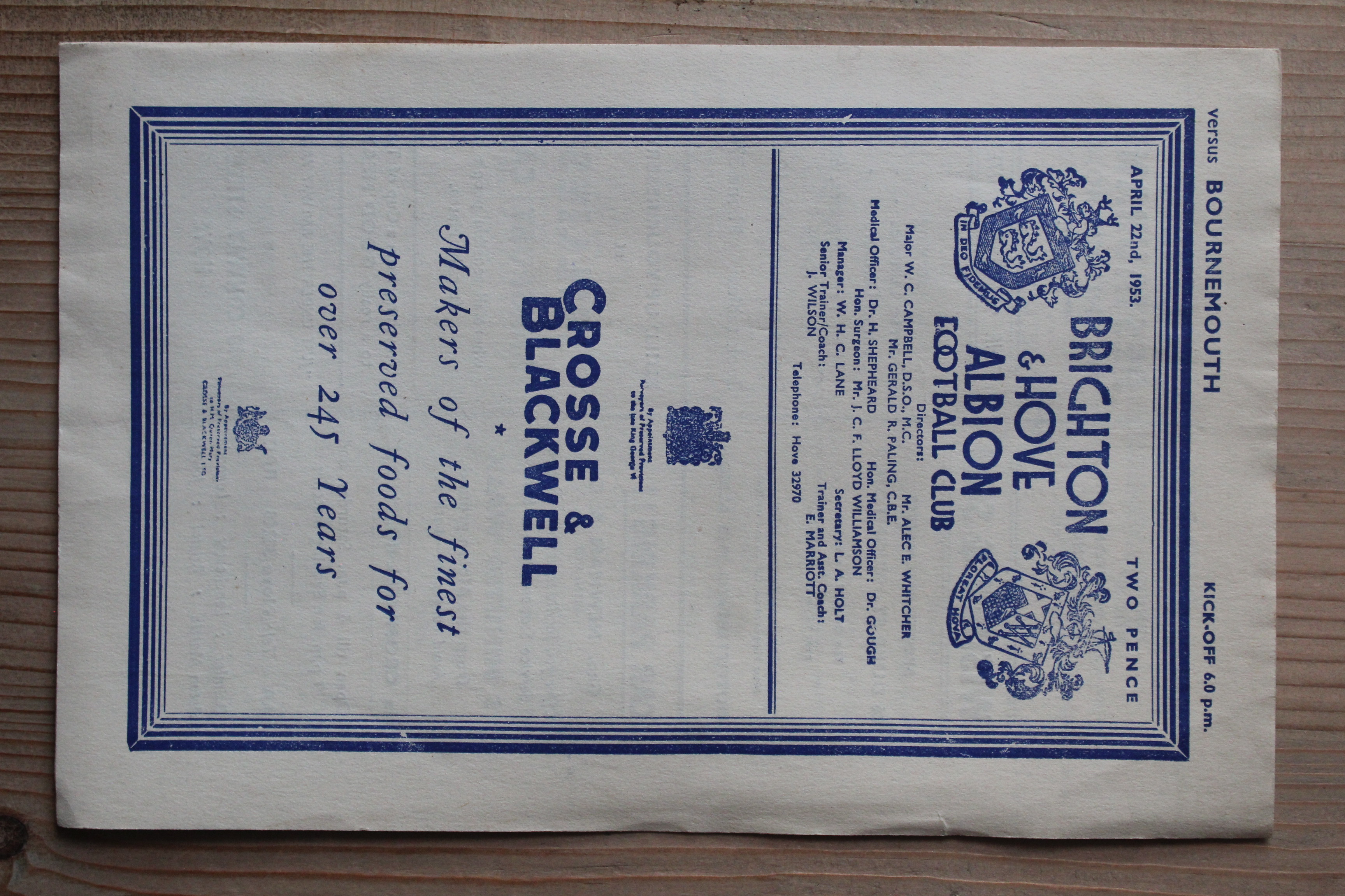 Brighton & Hove Albion FC v Bournemouth & Boscombe