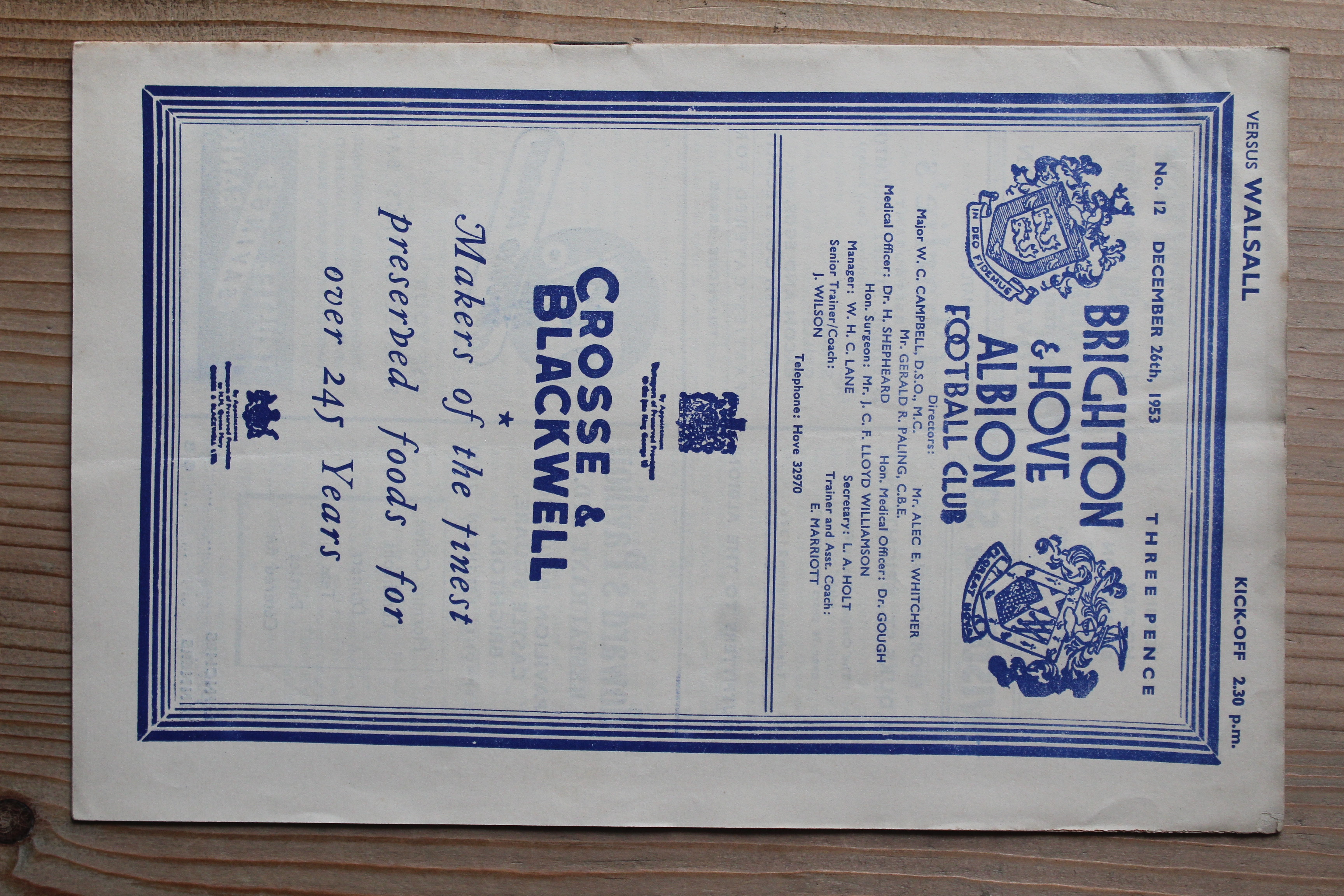 Brighton & Hove Albion FC v Walsall FC
