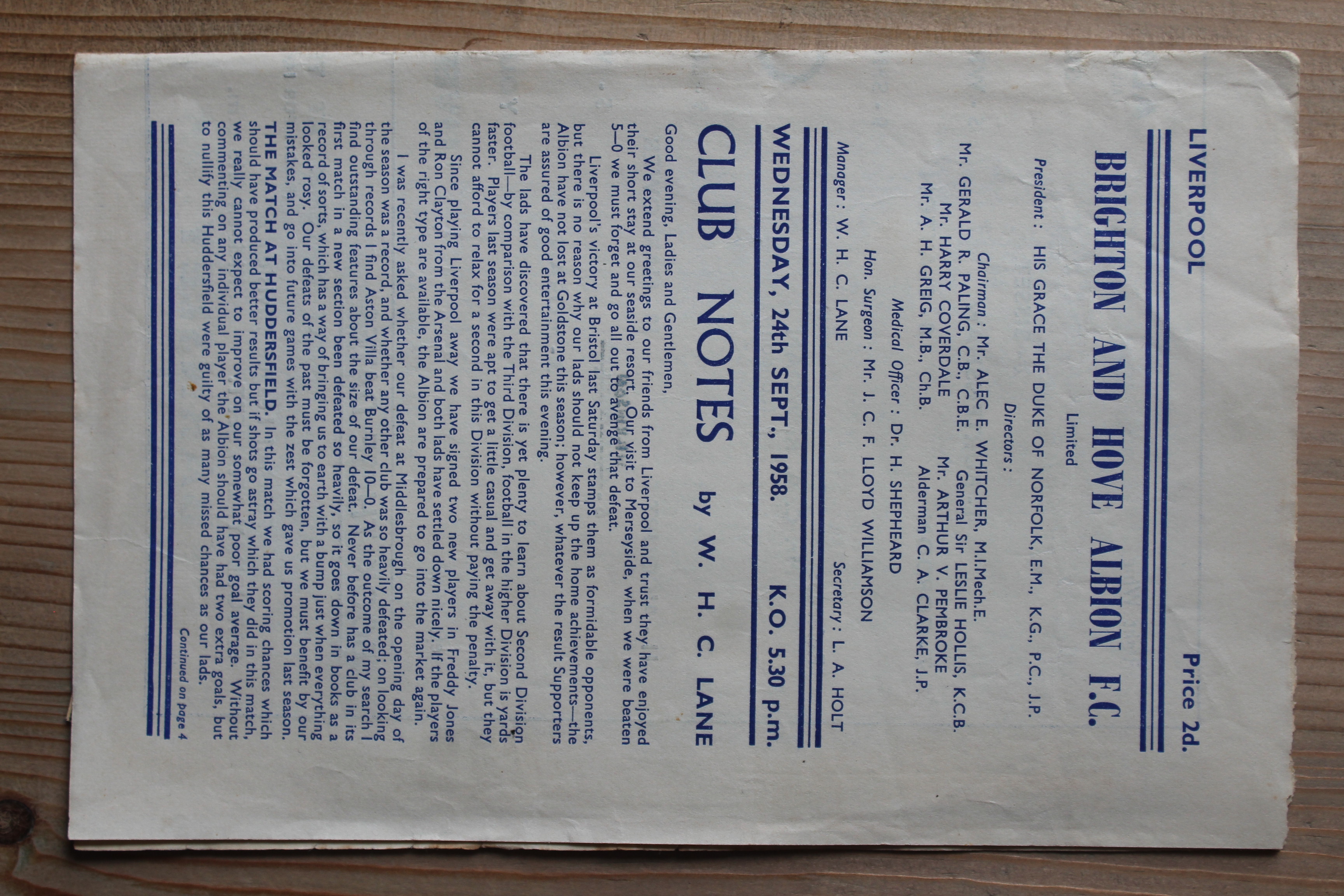 Brighton & Hove Albion FC v Liverpool FC