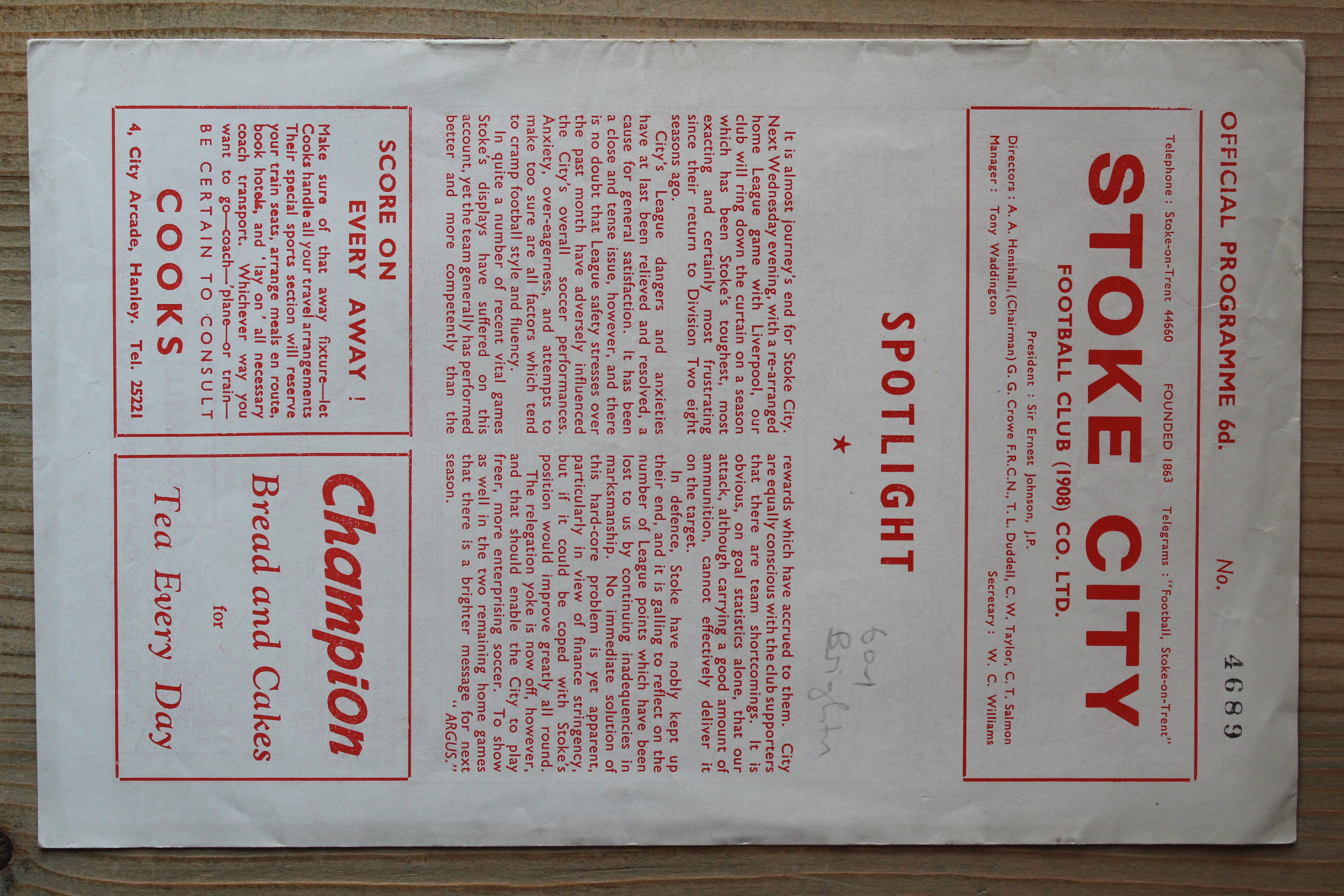 Stoke City FC v Brighton & Hove Albion FC