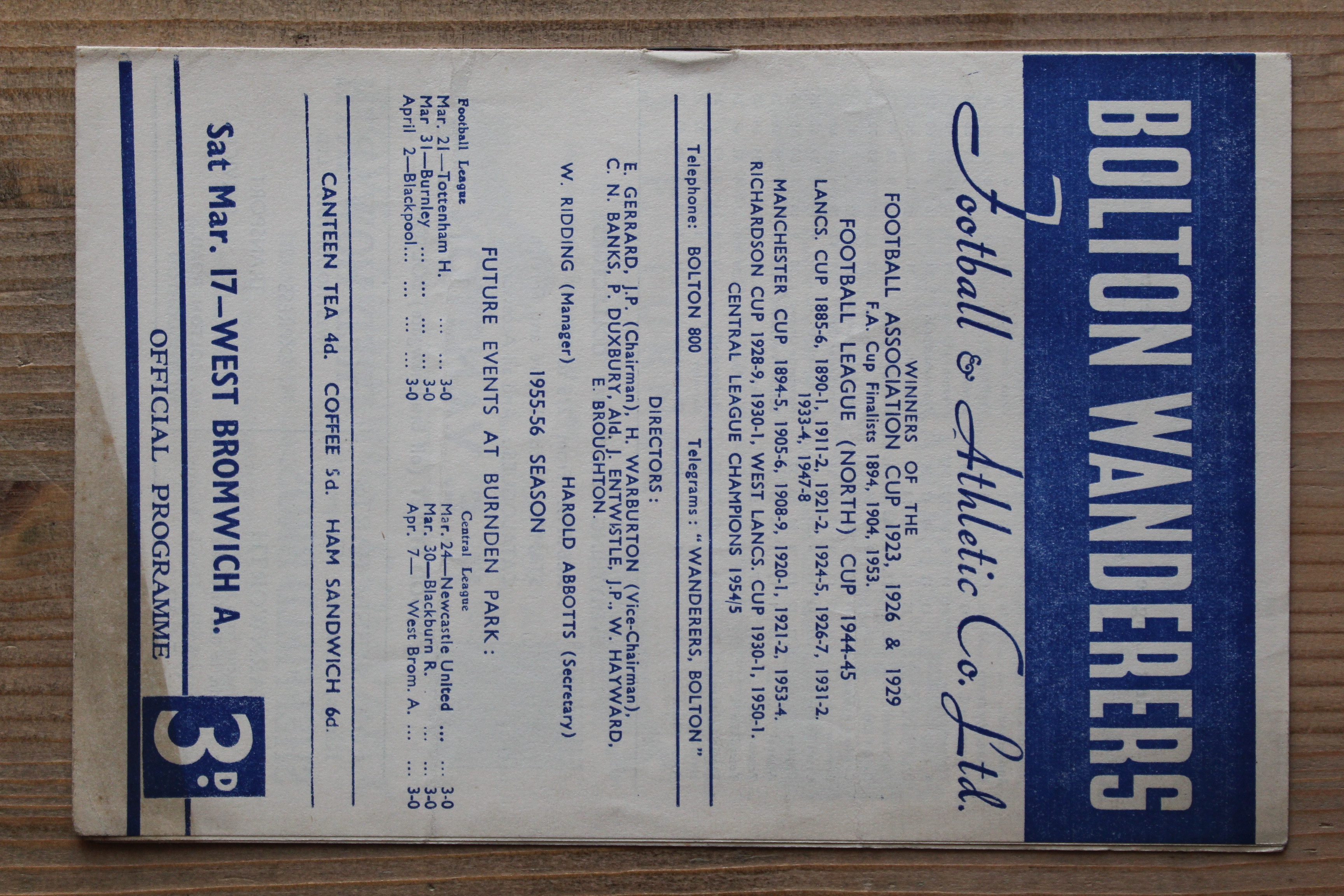 Bolton Wanderers FC v West Bromwich Albion FC 