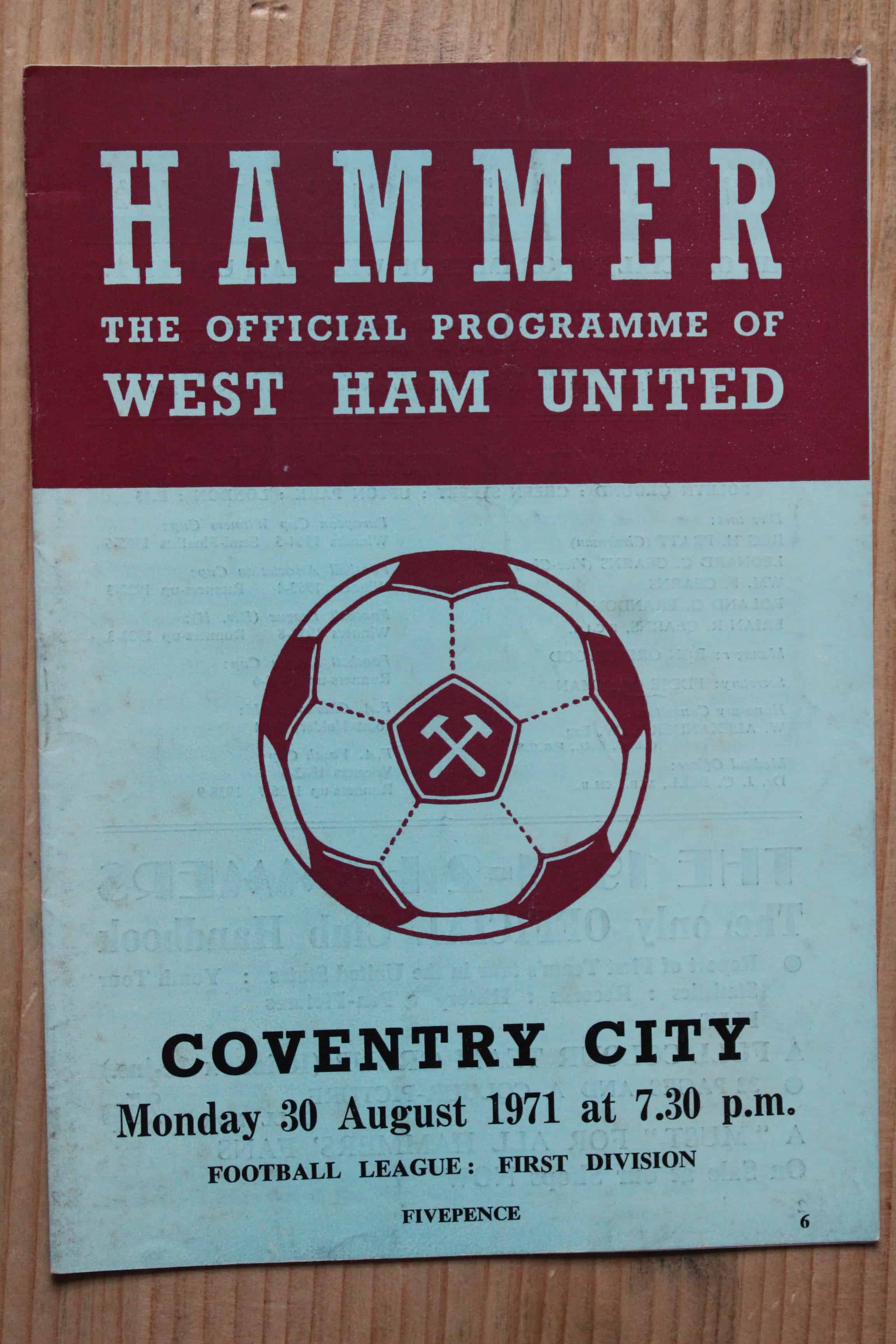 West Ham United FC v Coventry City FC