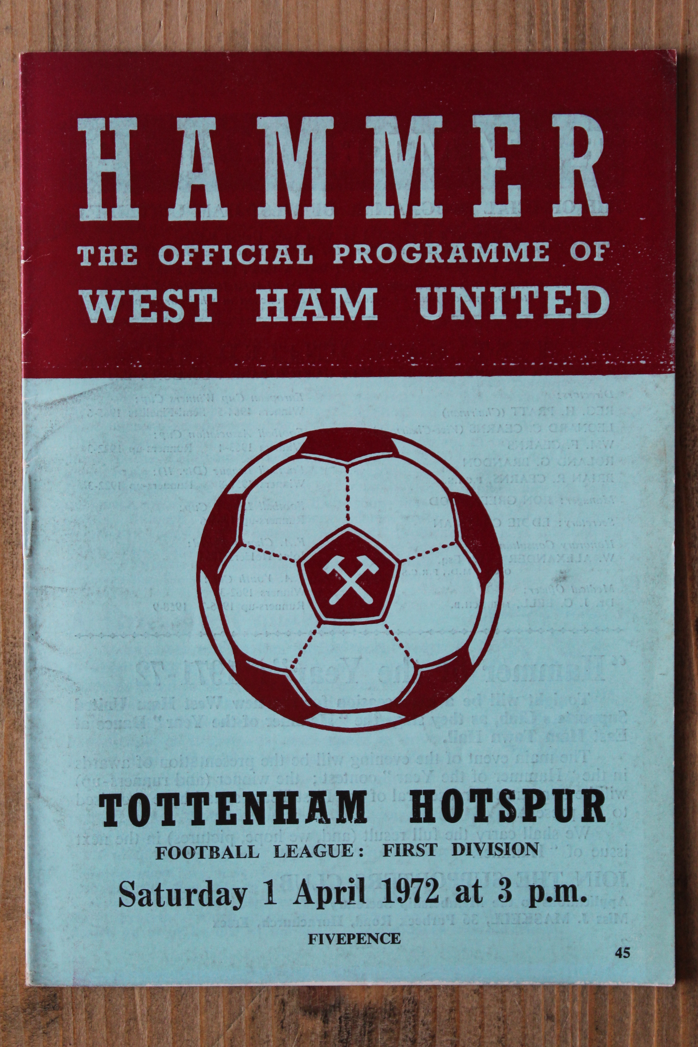 West Ham United FC v Tottenham Hotspur FC