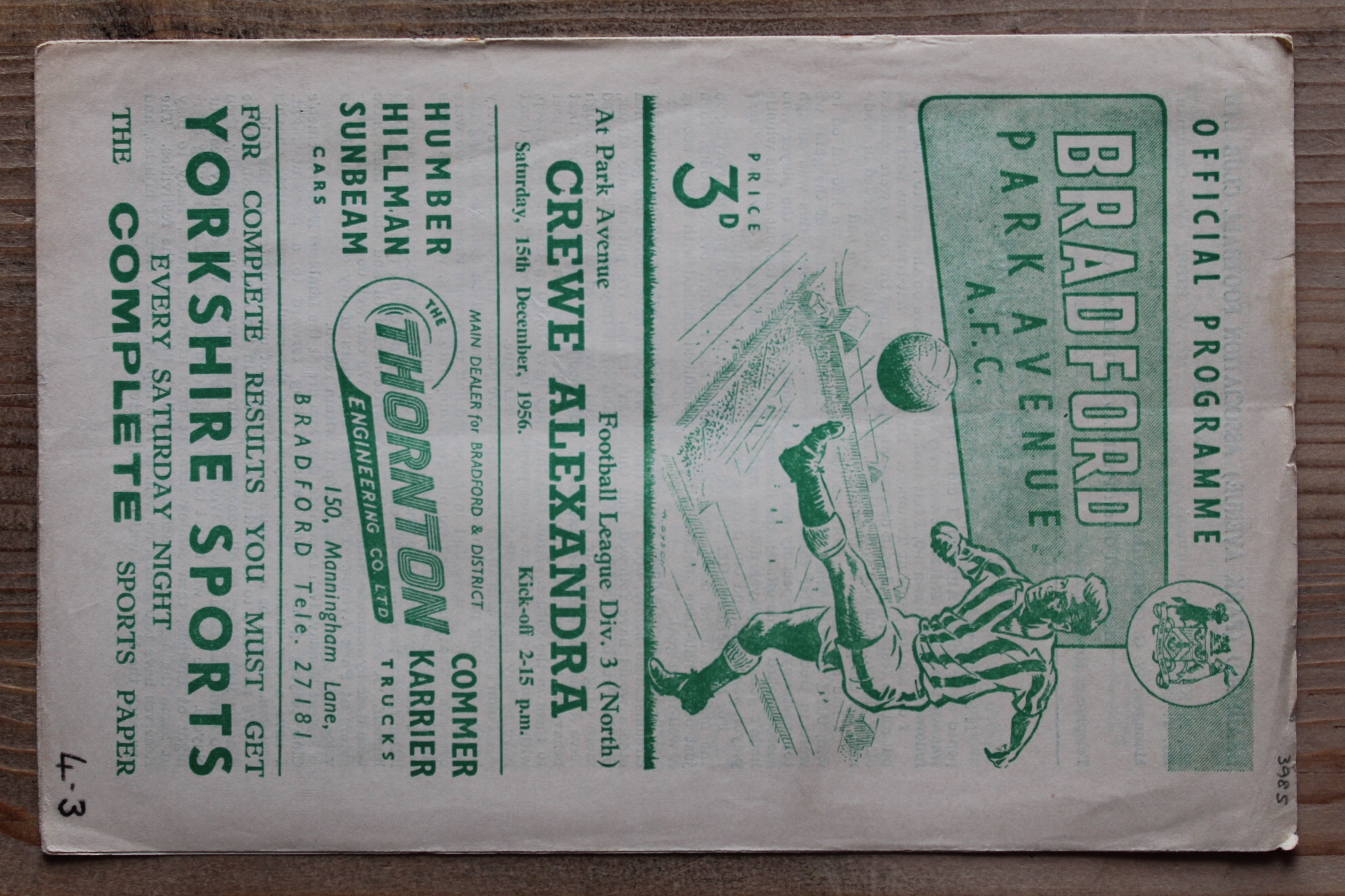Bradford Park Avenue v Crewe Alexandra FC