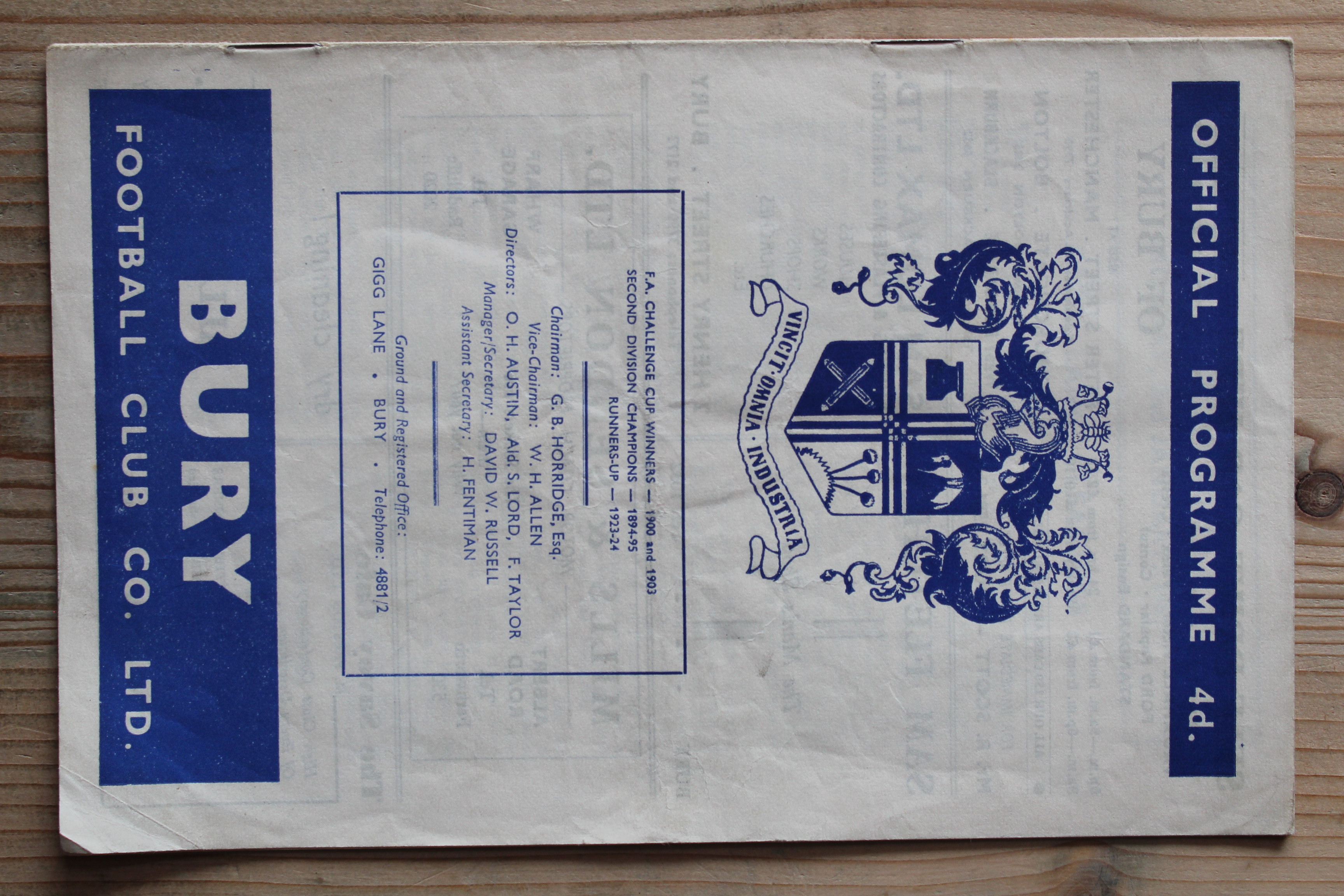 Bury FC v Shrewsbury Town FC