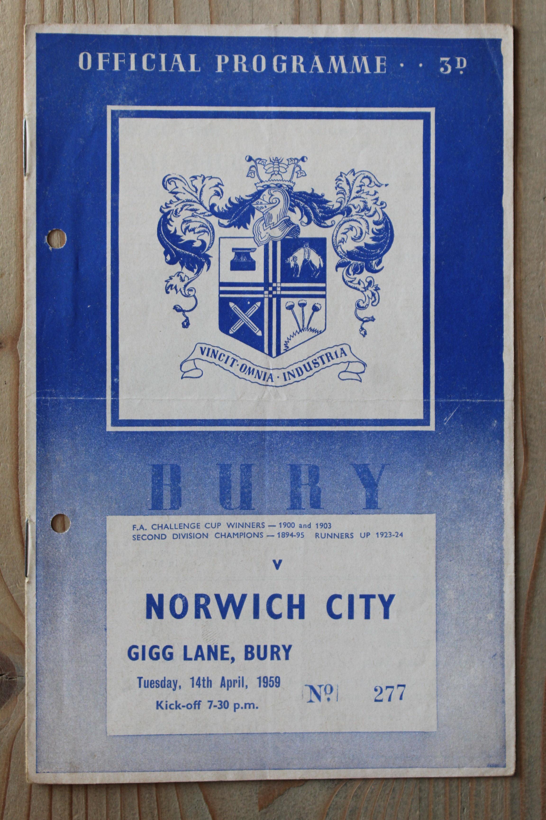 Bury FC v Norwich City FC
