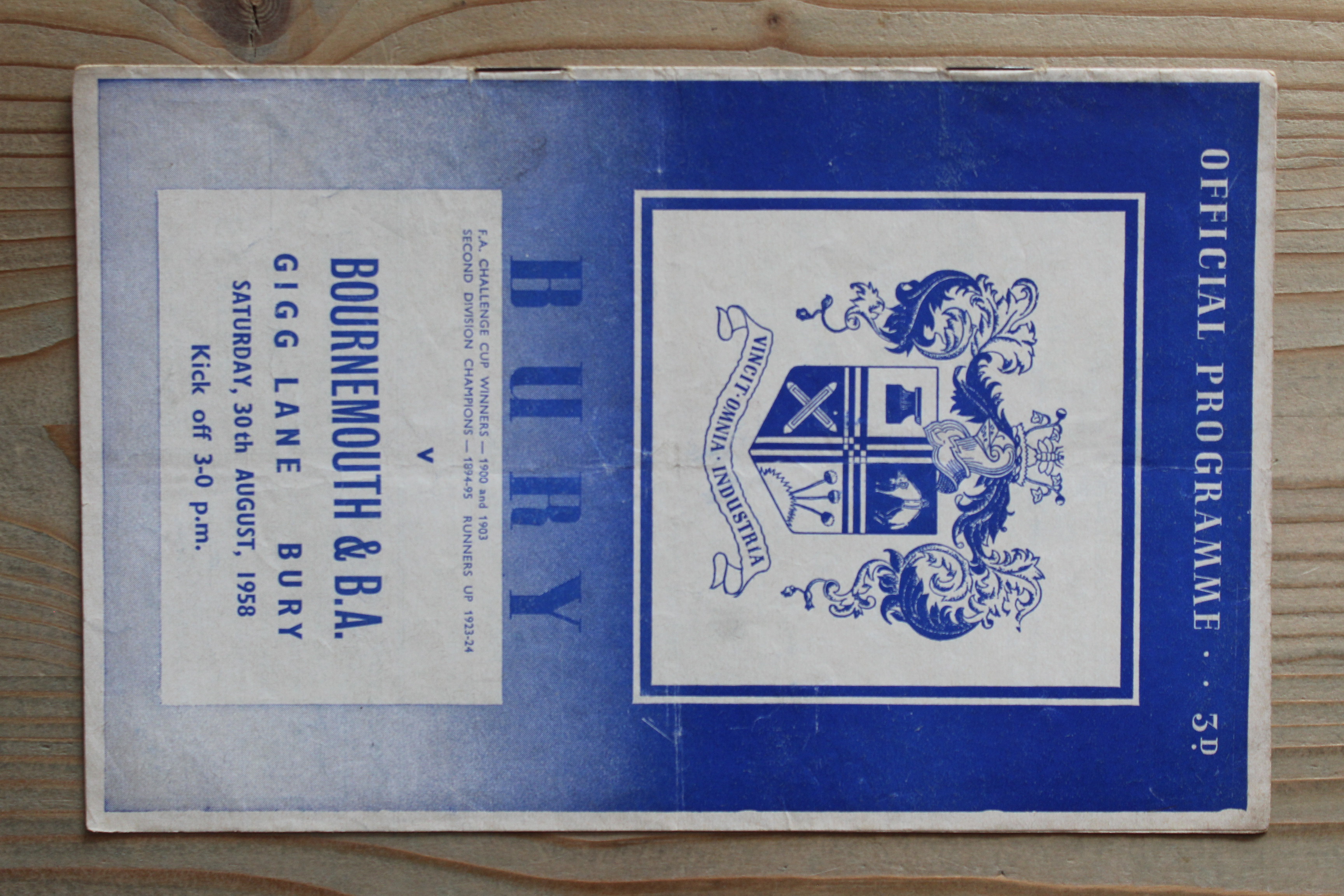 Bury FC v Bournemouth & Boscombe