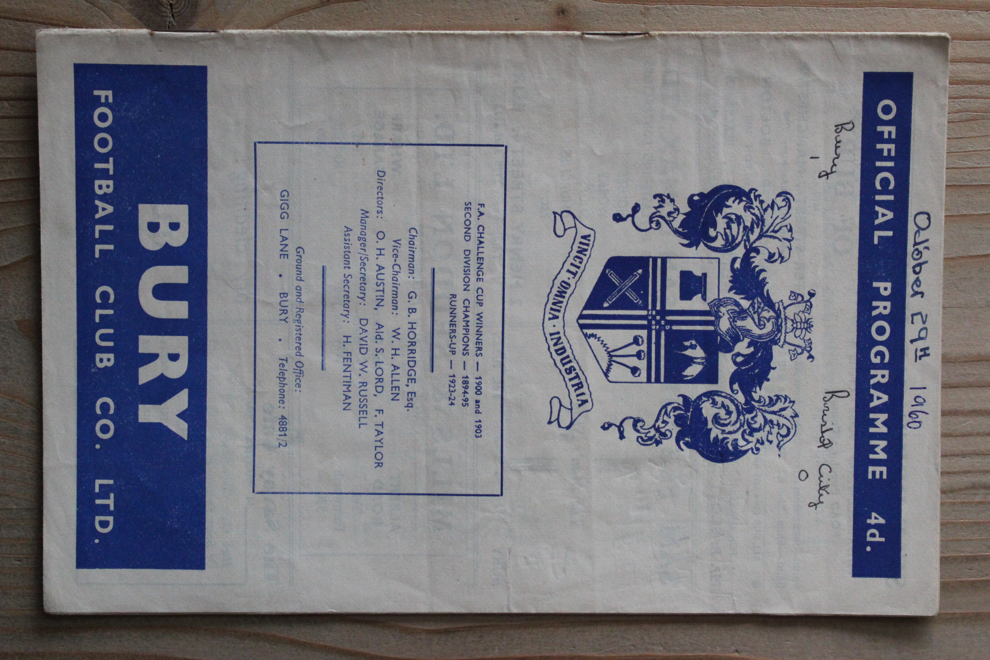 Bury FC v Bristol City FC