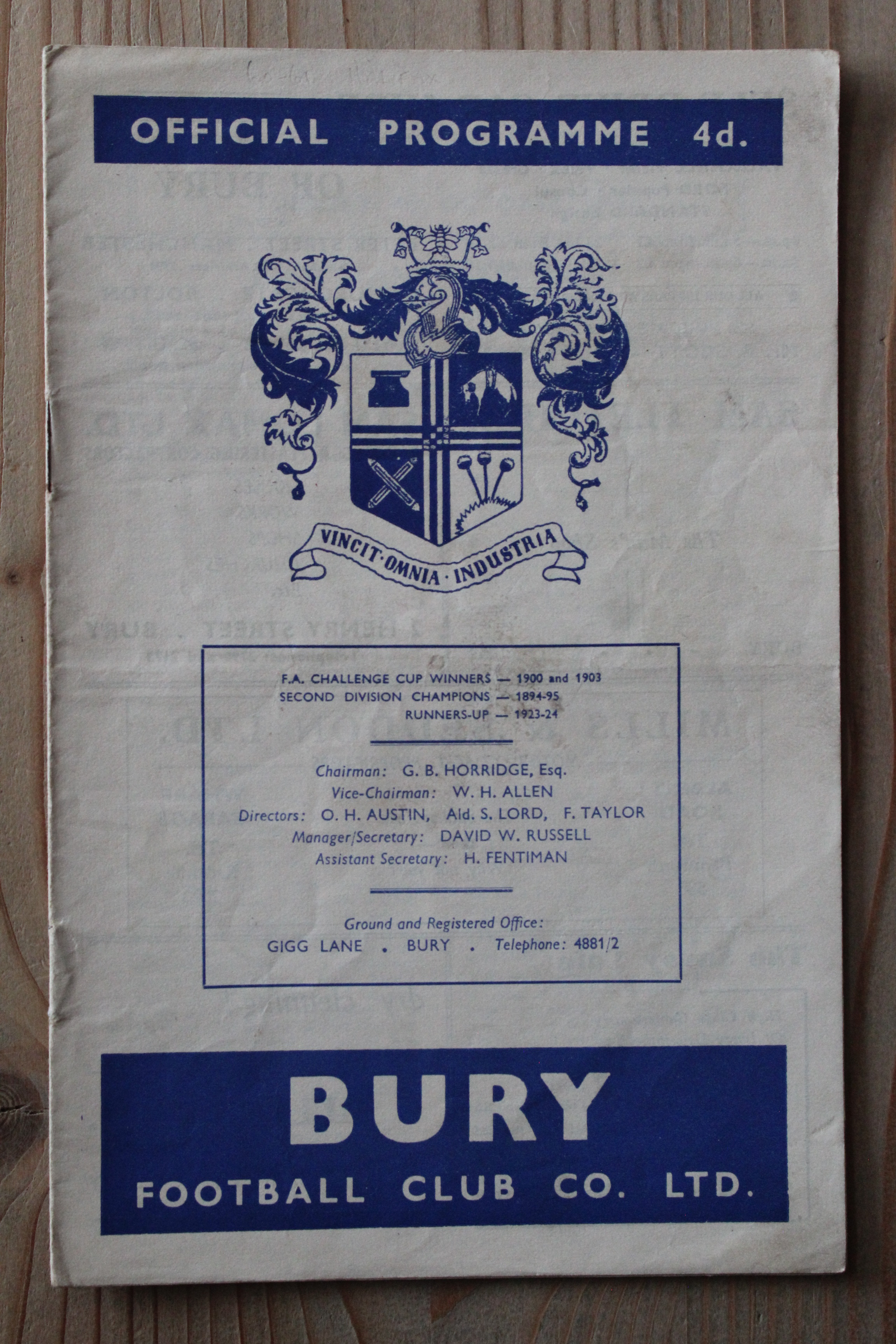 Bury FC v Halifax Town A.F.C